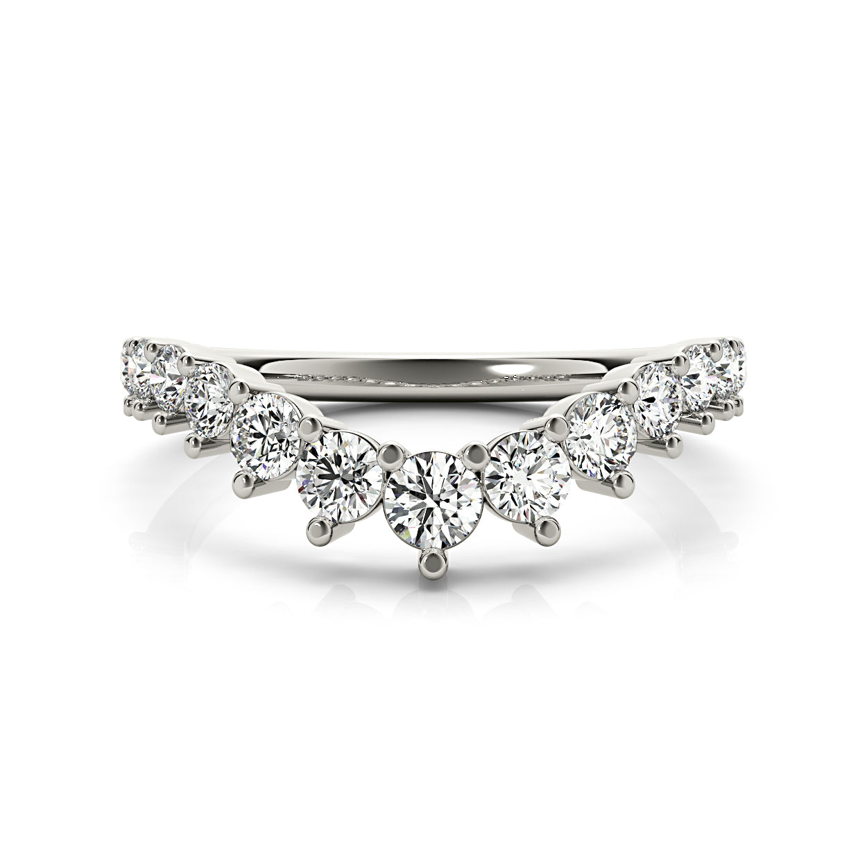 Round Diamond Graduating Curved Band-VIRABYANI