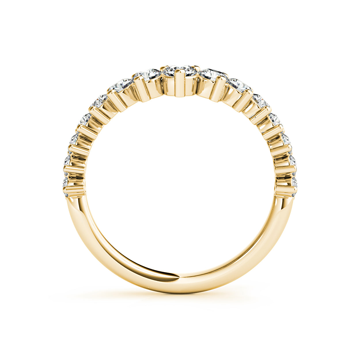 Round Diamond Graduating Curved Band-VIRABYANI