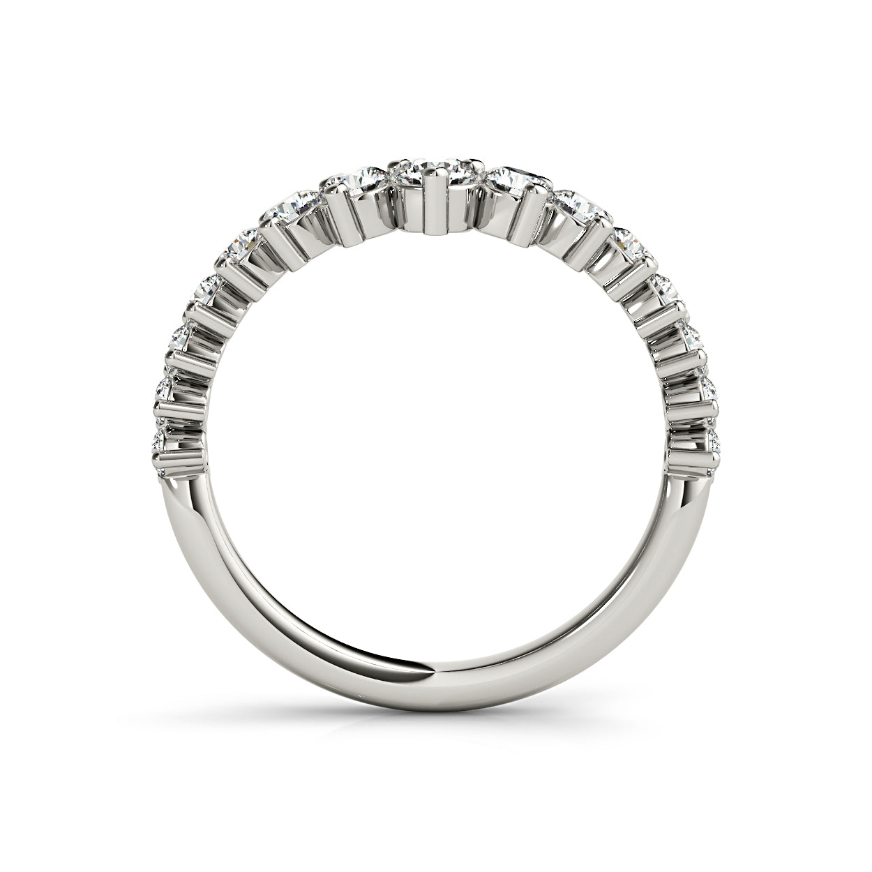 Round Diamond Graduating Curved Band-VIRABYANI