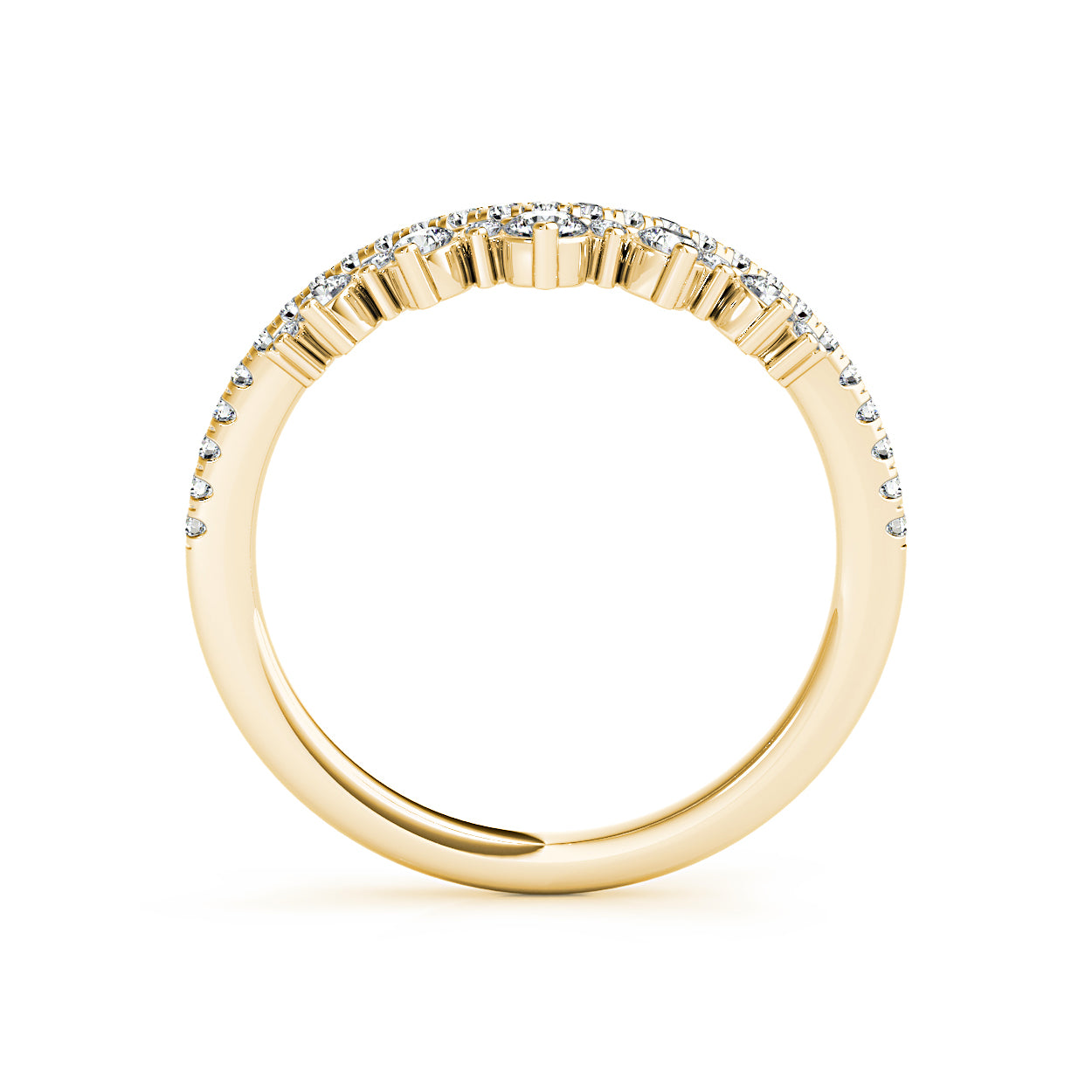 Round Diamond Crown Style Curved Band-VIRABYANI