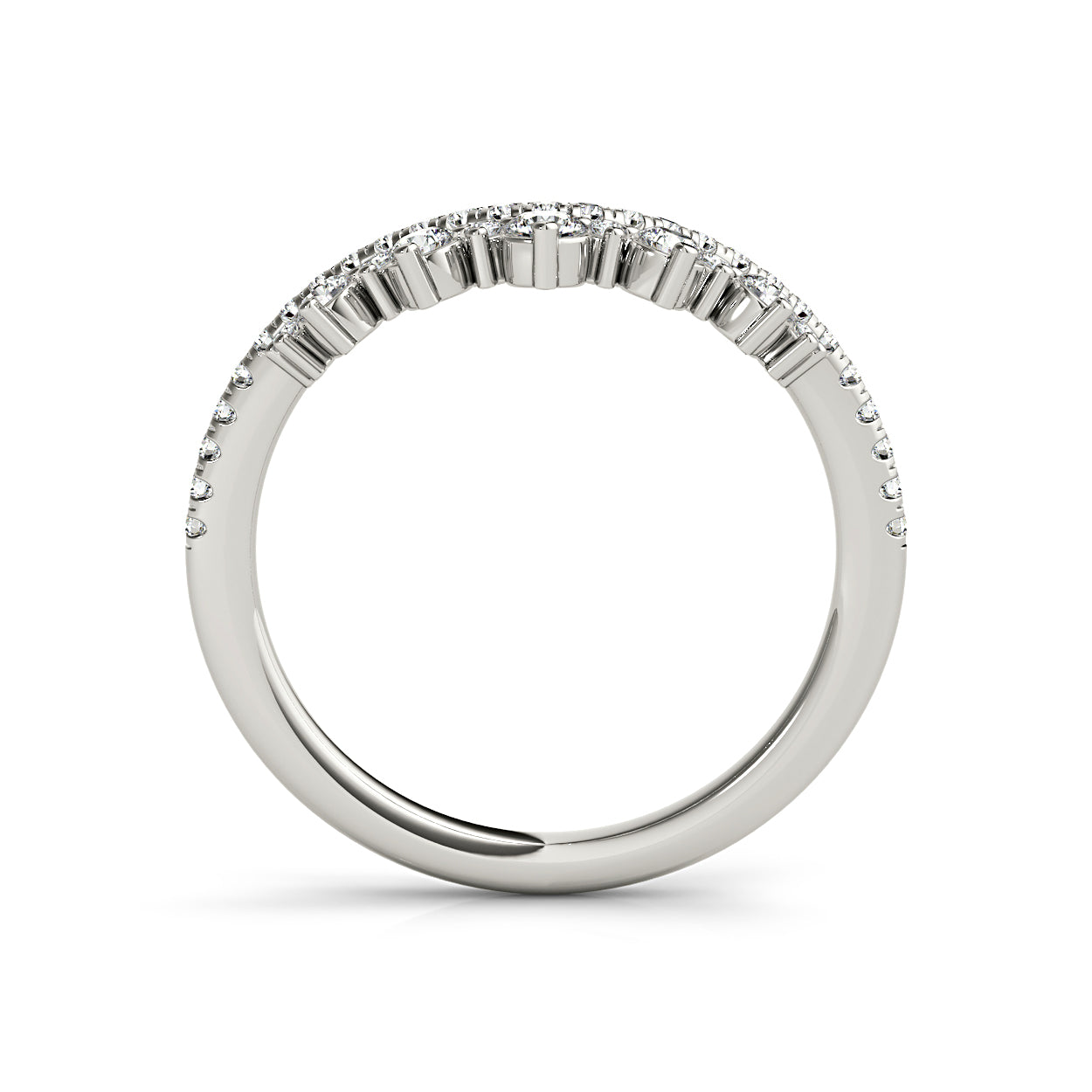 Round Diamond Crown Style Curved Band-VIRABYANI