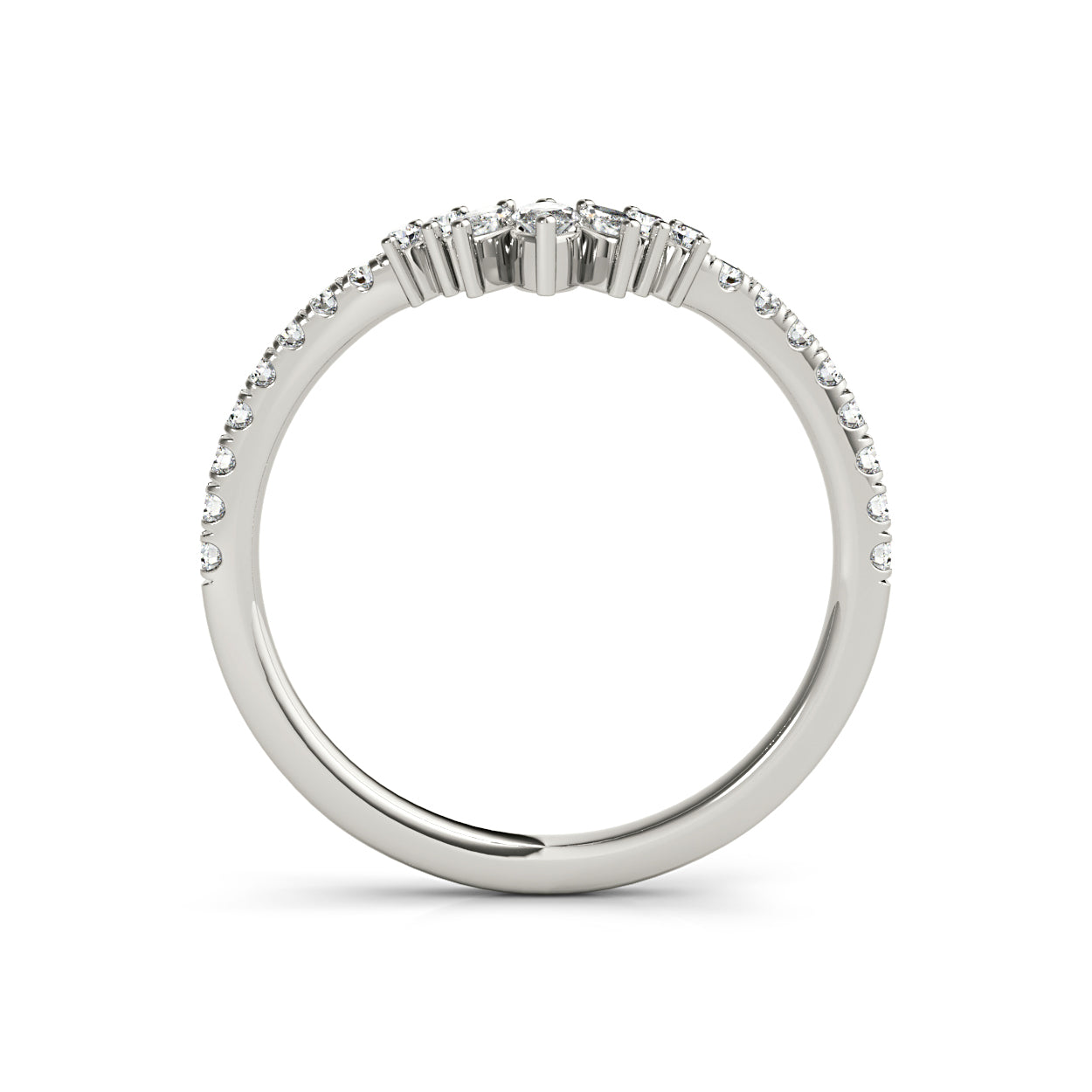 Round And Marquise Diamond Curved Band-VIRABYANI