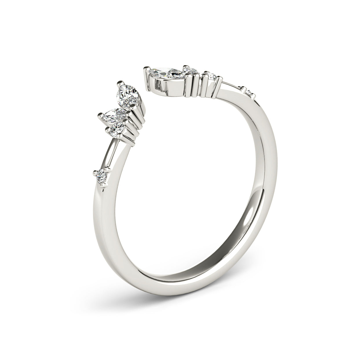 Round And Marquise Diamond Open Band-VIRABYANI