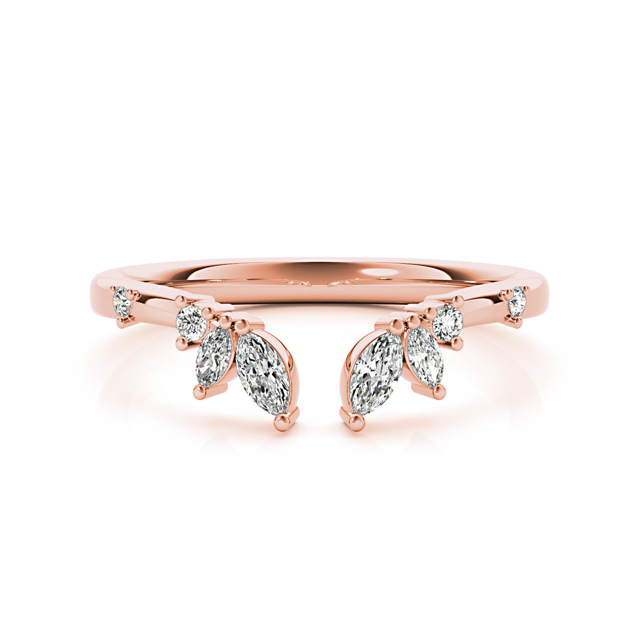 Round And Marquise Diamond Open Band-VIRABYANI