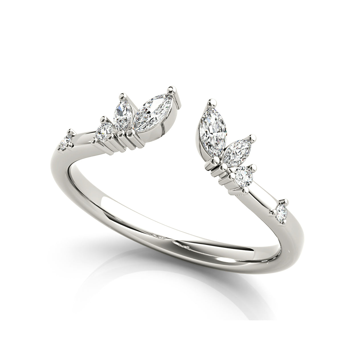 Round And Marquise Diamond Open Band-VIRABYANI
