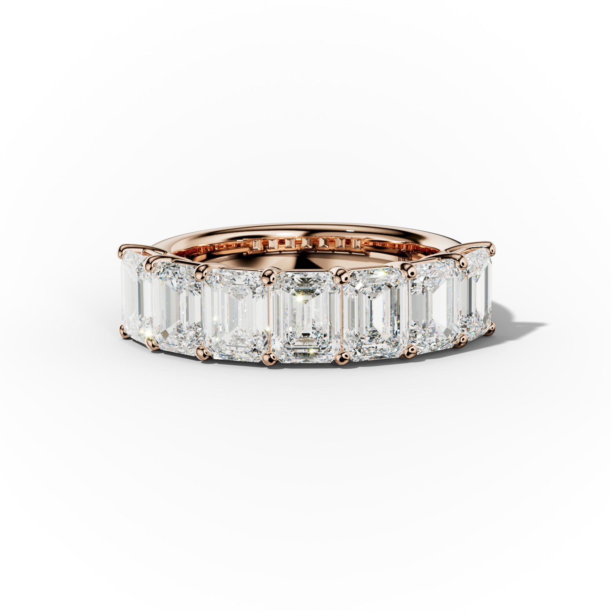 4.0 Carat Emerald Diamond Anniversary Band
