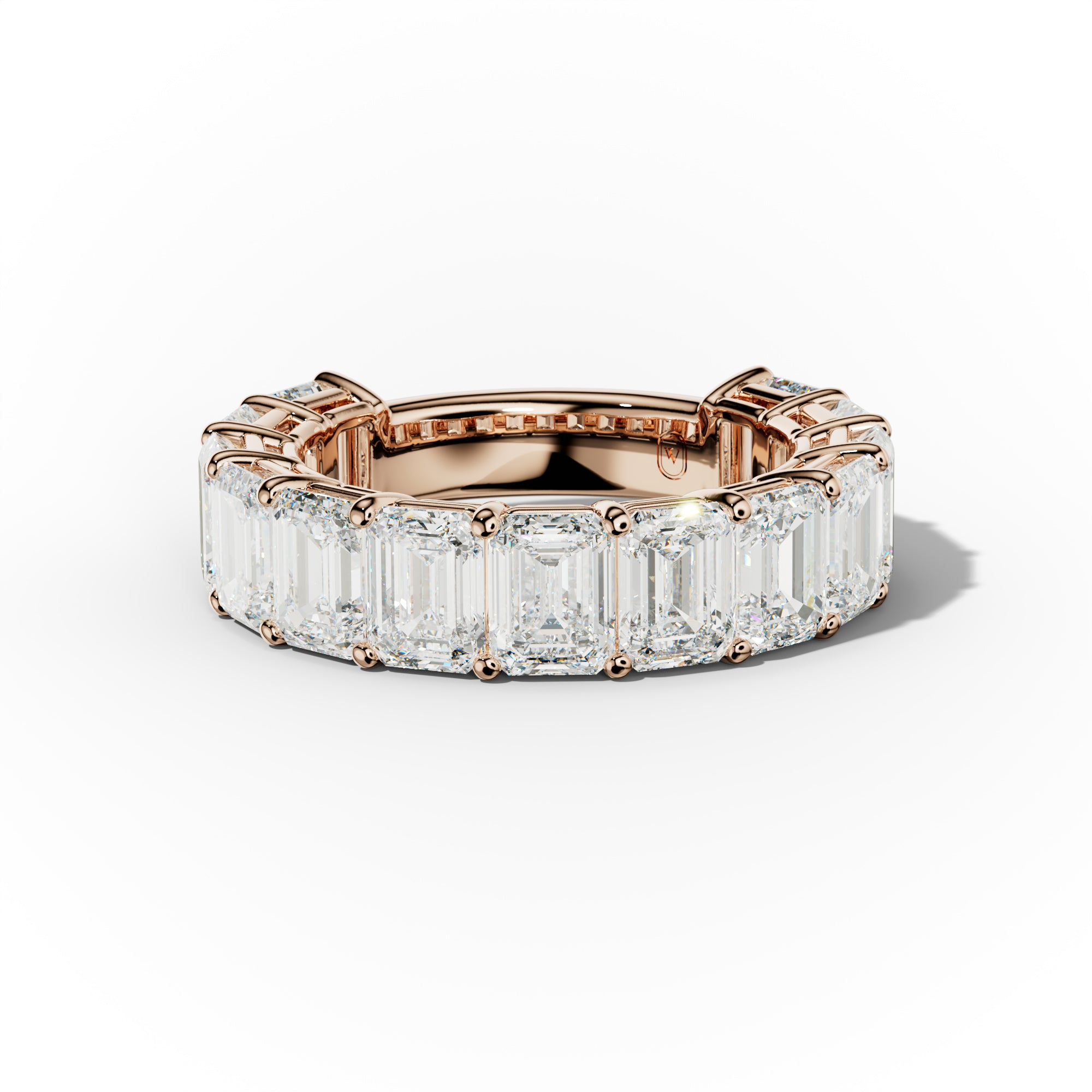 7.0 Carat Emerald Diamond Anniversary Band