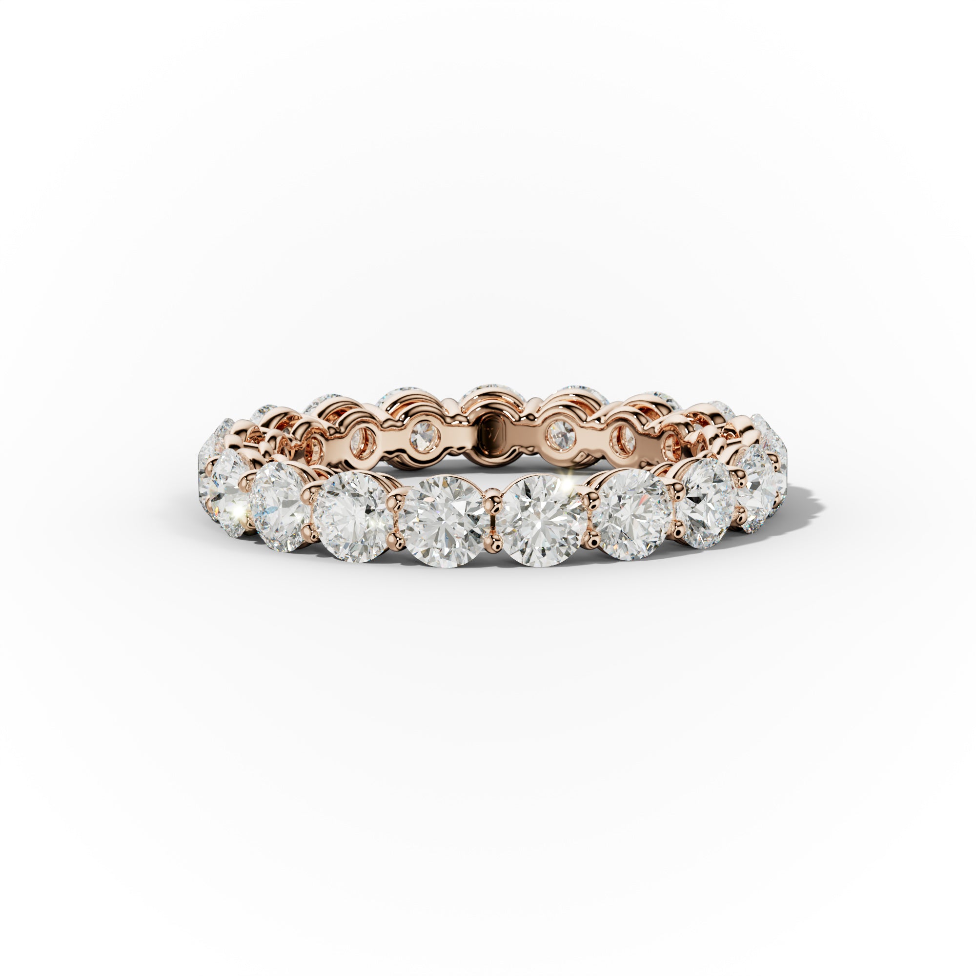 3.0 Carat Round Diamond Eternity Band Shared Prong