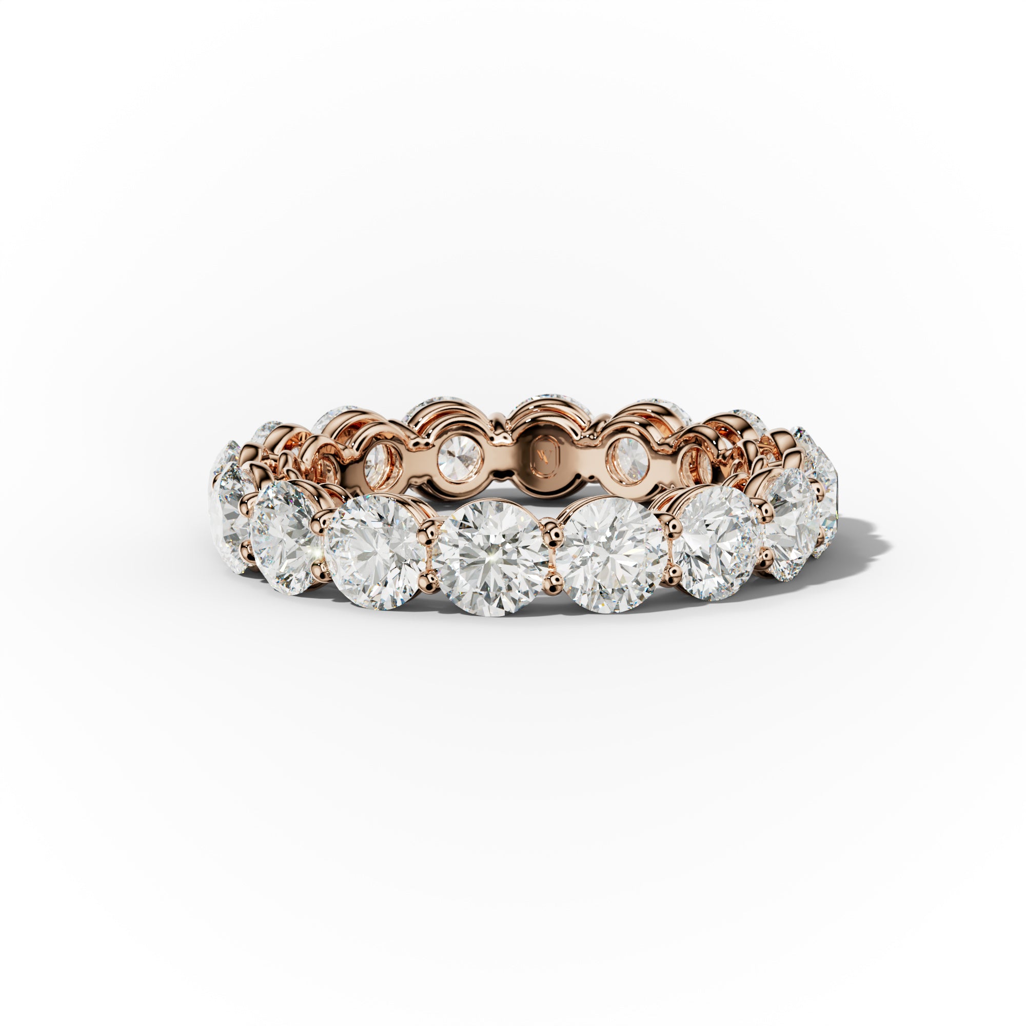 4.0 Carat Round Diamond Eternity Band Shared Prong