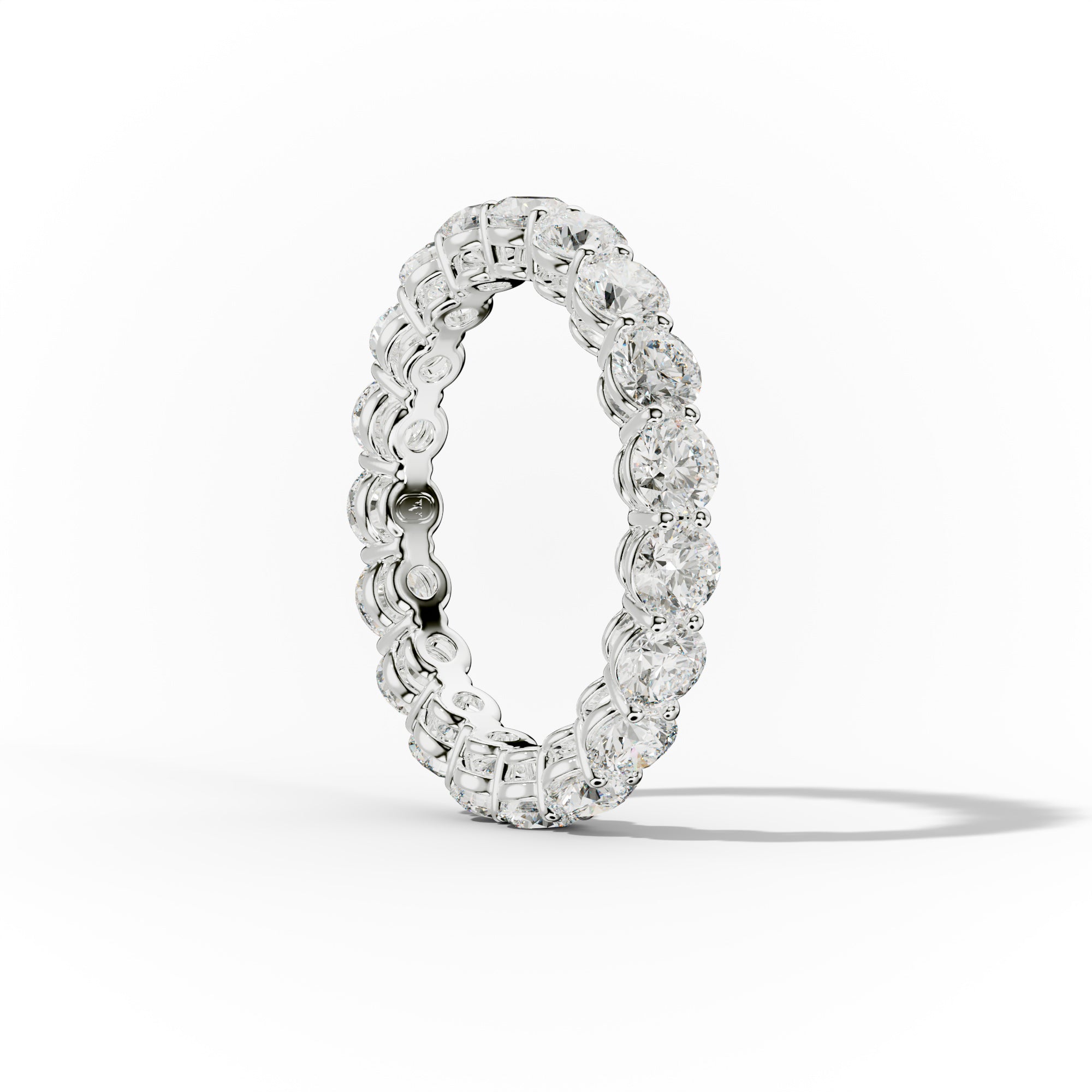 3.0 Carat Round Diamond Eternity Band Shared Prong