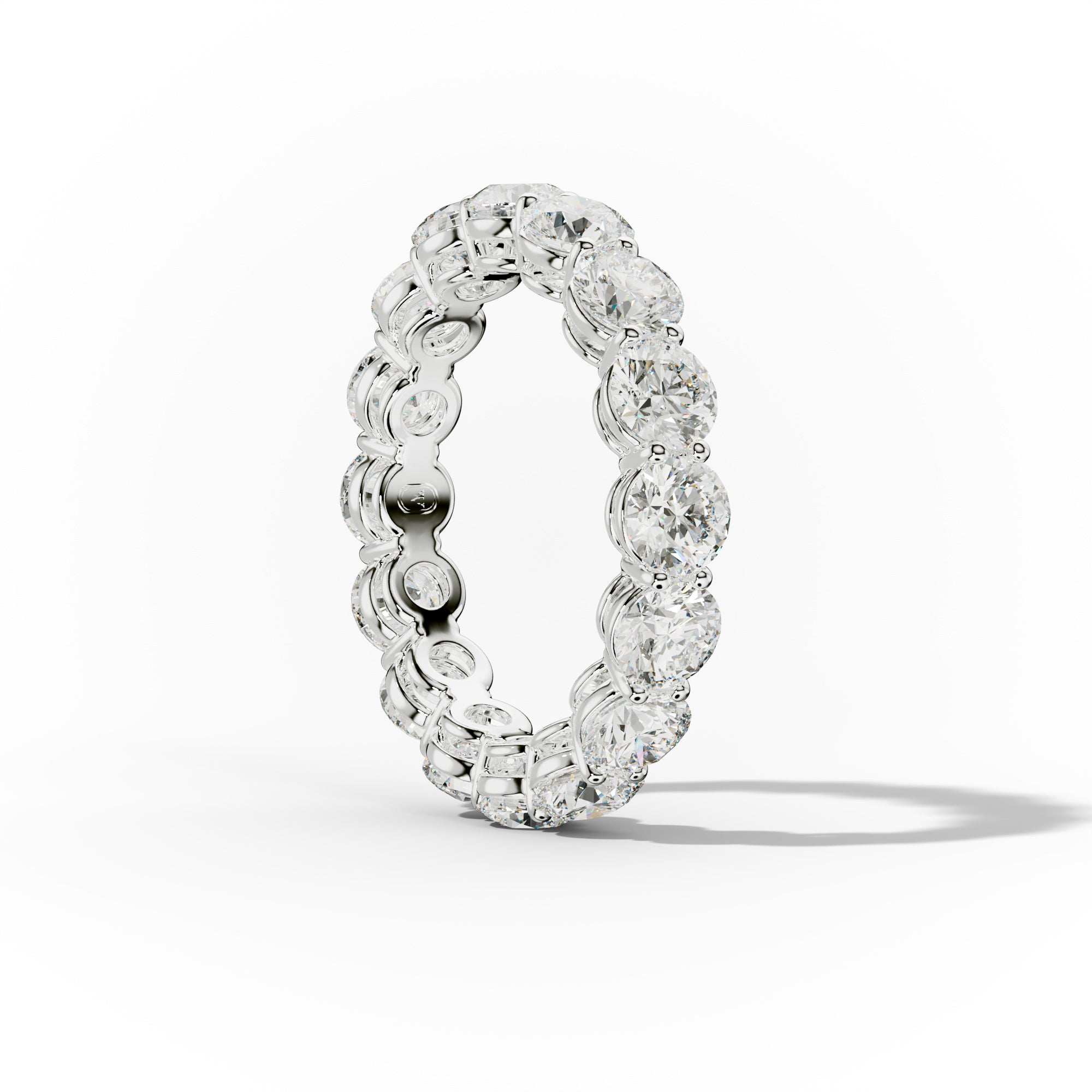 4.0 Carat Round Diamond Eternity Band Shared Prong