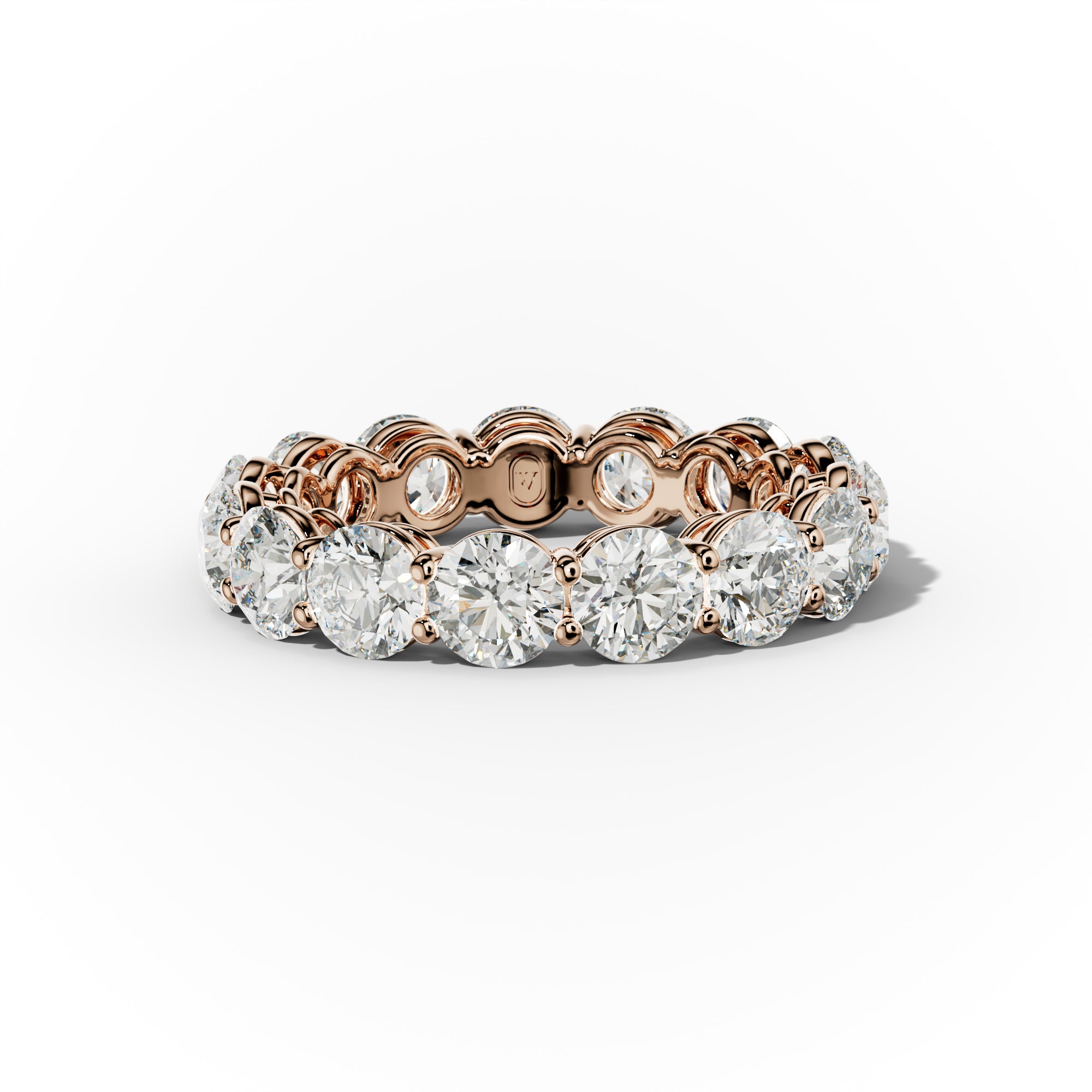 5.0 Carat Round Diamond Eternity Band Shared Prong