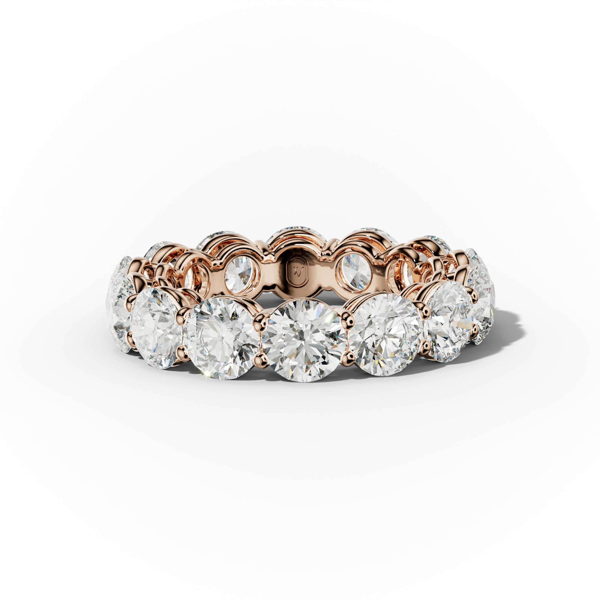 Classic 6.0 Carat Round Diamond Eternity Band Shared Prong