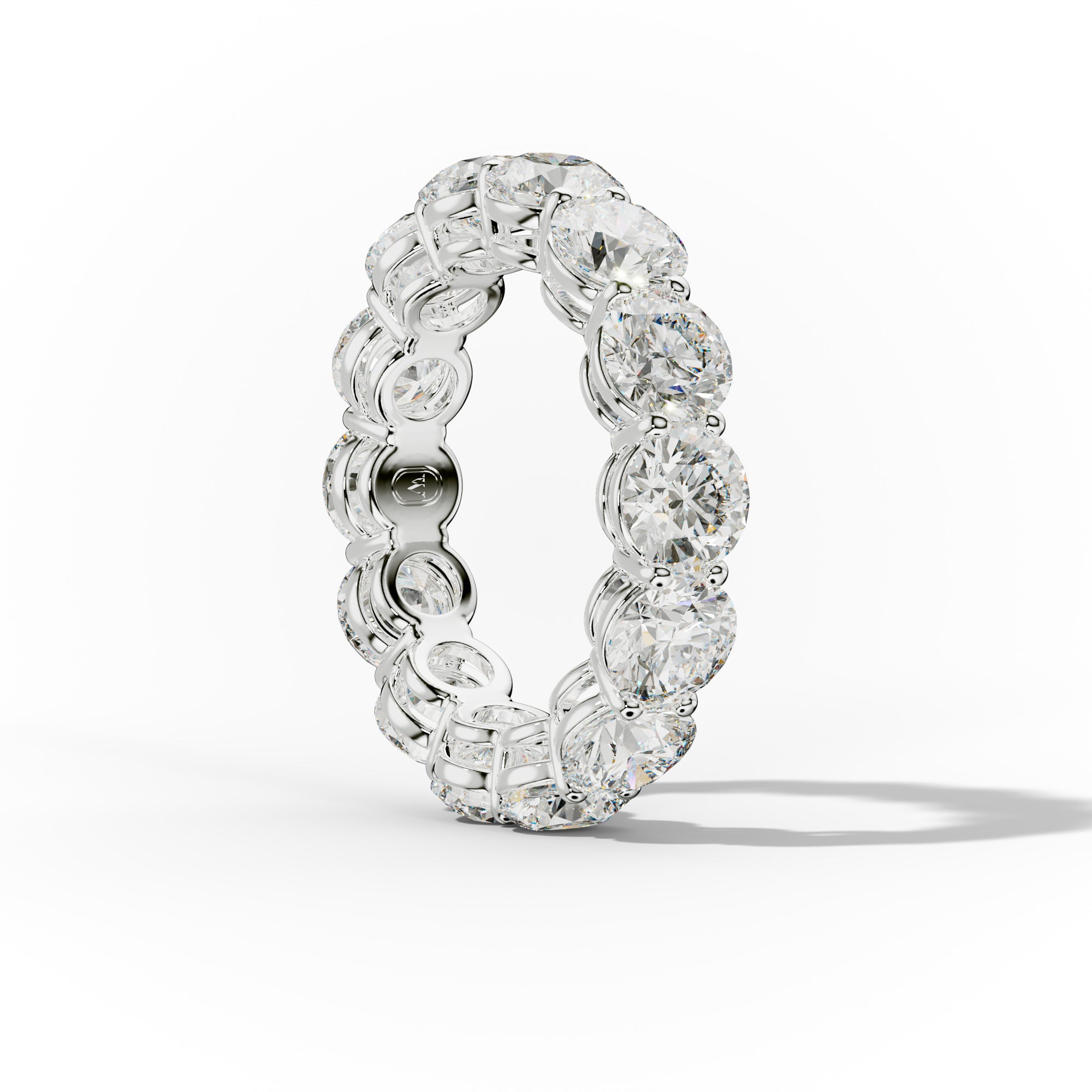Classic 6.0 Carat Round Diamond Eternity Band Shared Prong