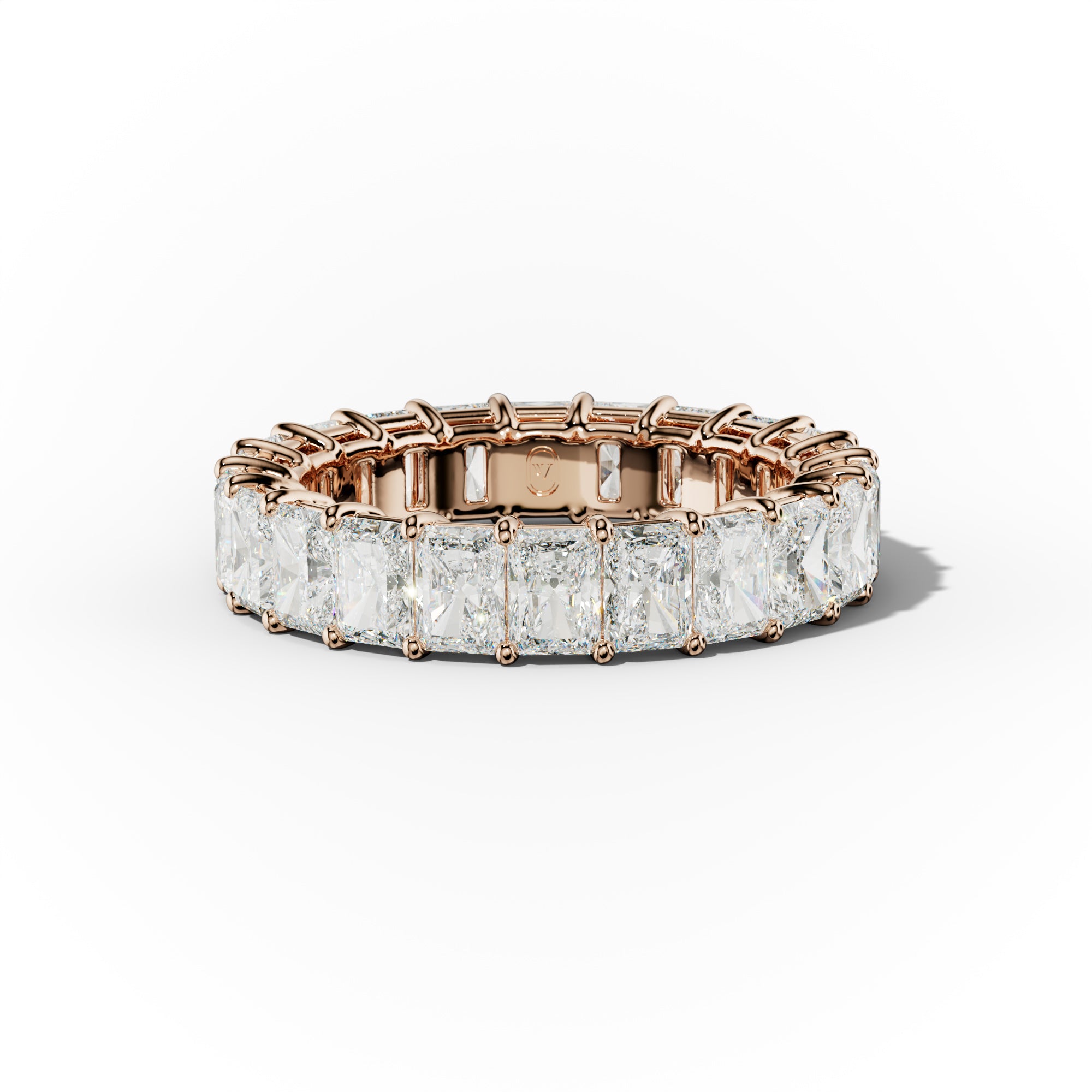 6.0 Carat Radiant Cut Diamond Eternity Band Shared Prong