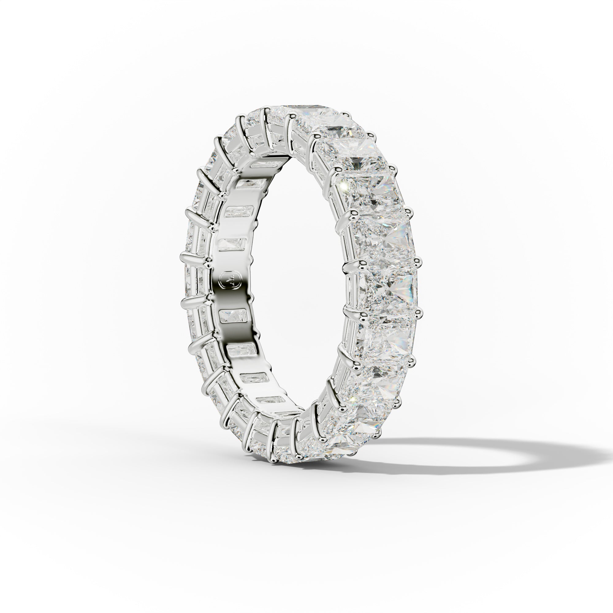 6.0 Carat Radiant Cut Diamond Eternity Band Shared Prong