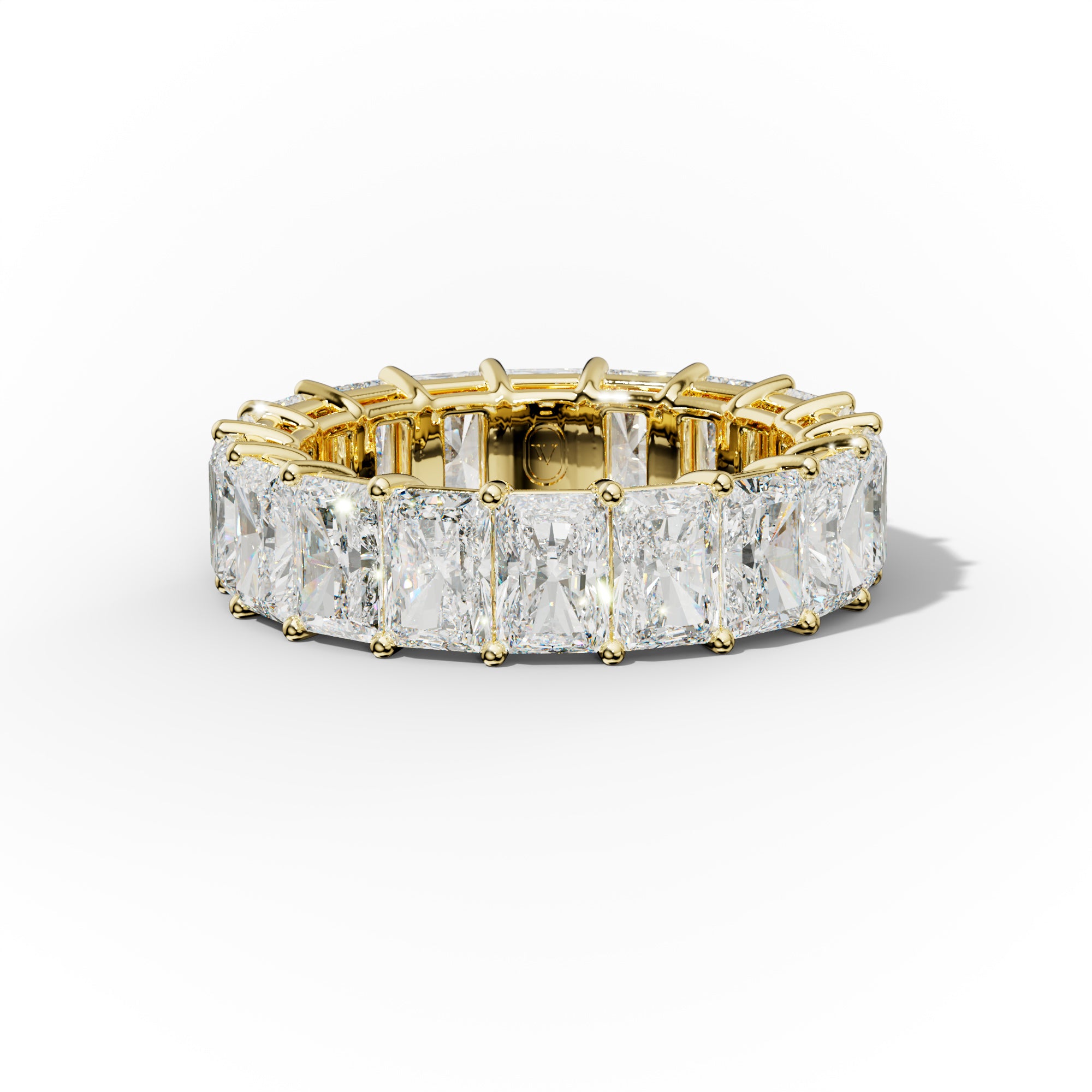 9.0 ct. Radiant Shape Diamond Eternity Band Low Profile Style