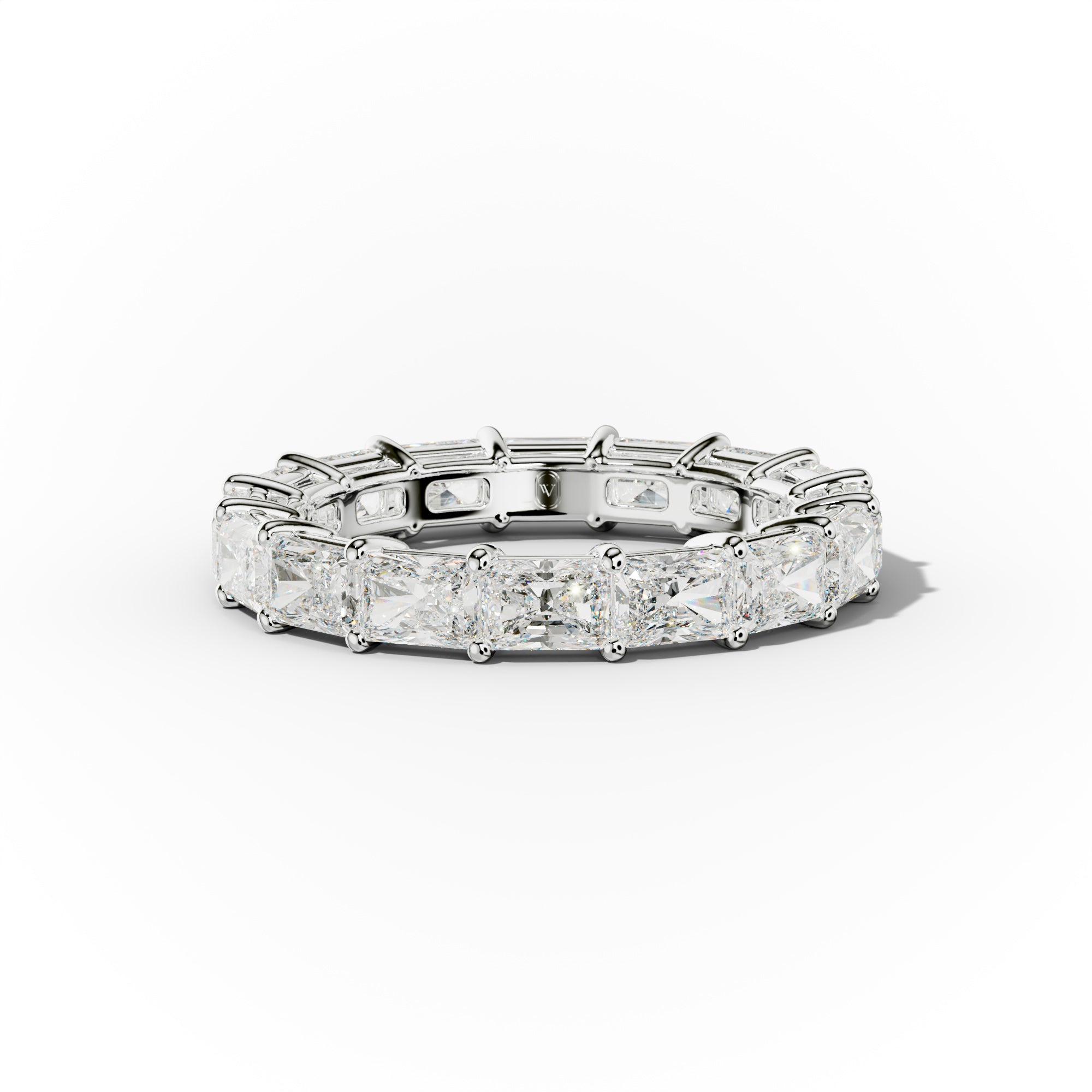 4.0 Carat East West Radiant Cut Diamond Eternity Band Shared Prong