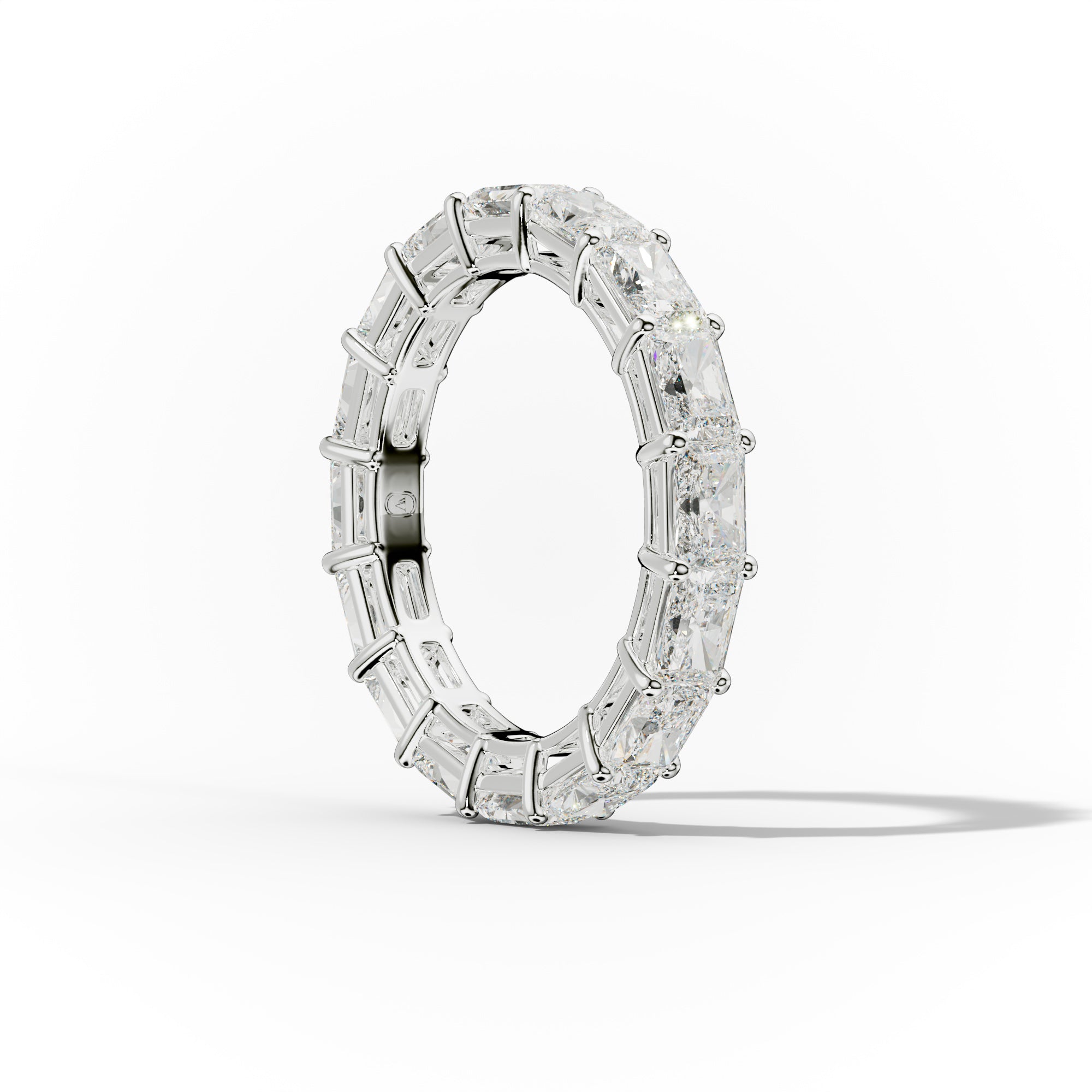 4.0 Carat East West Radiant Cut Diamond Eternity Band Shared Prong