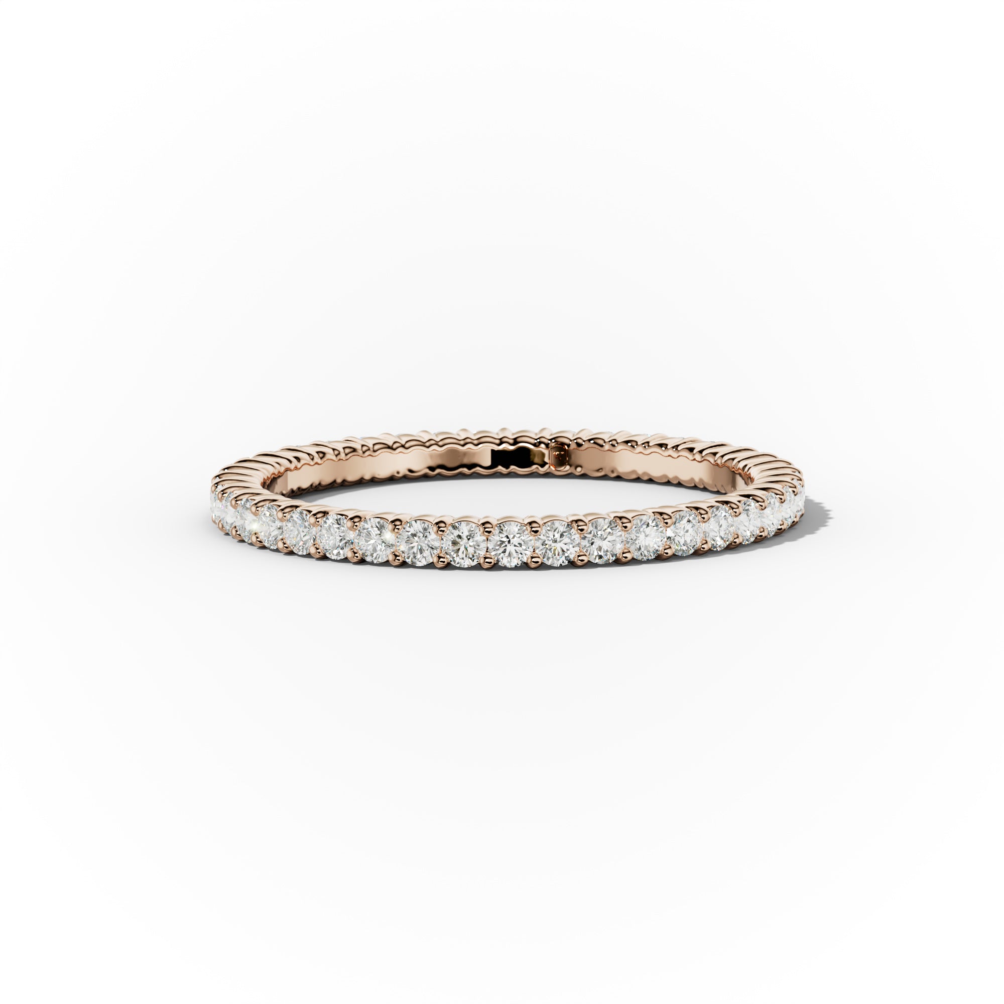 1/2 Carat Round Cut Diamond Classic Eternity Band Shared Prong