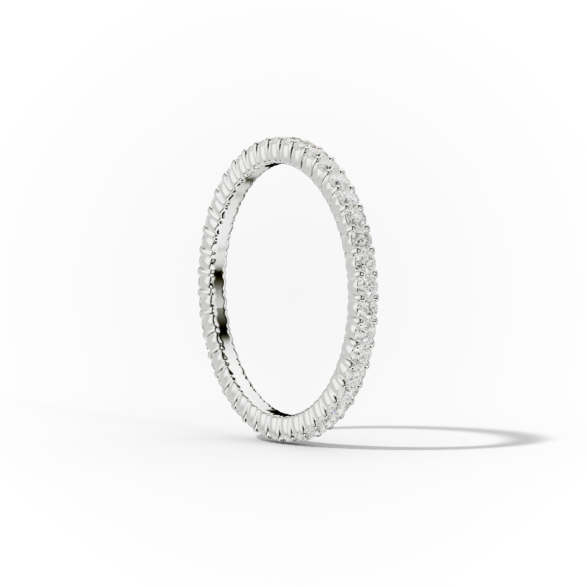 1/2 Carat Round Cut Diamond Classic Eternity Band Shared Prong