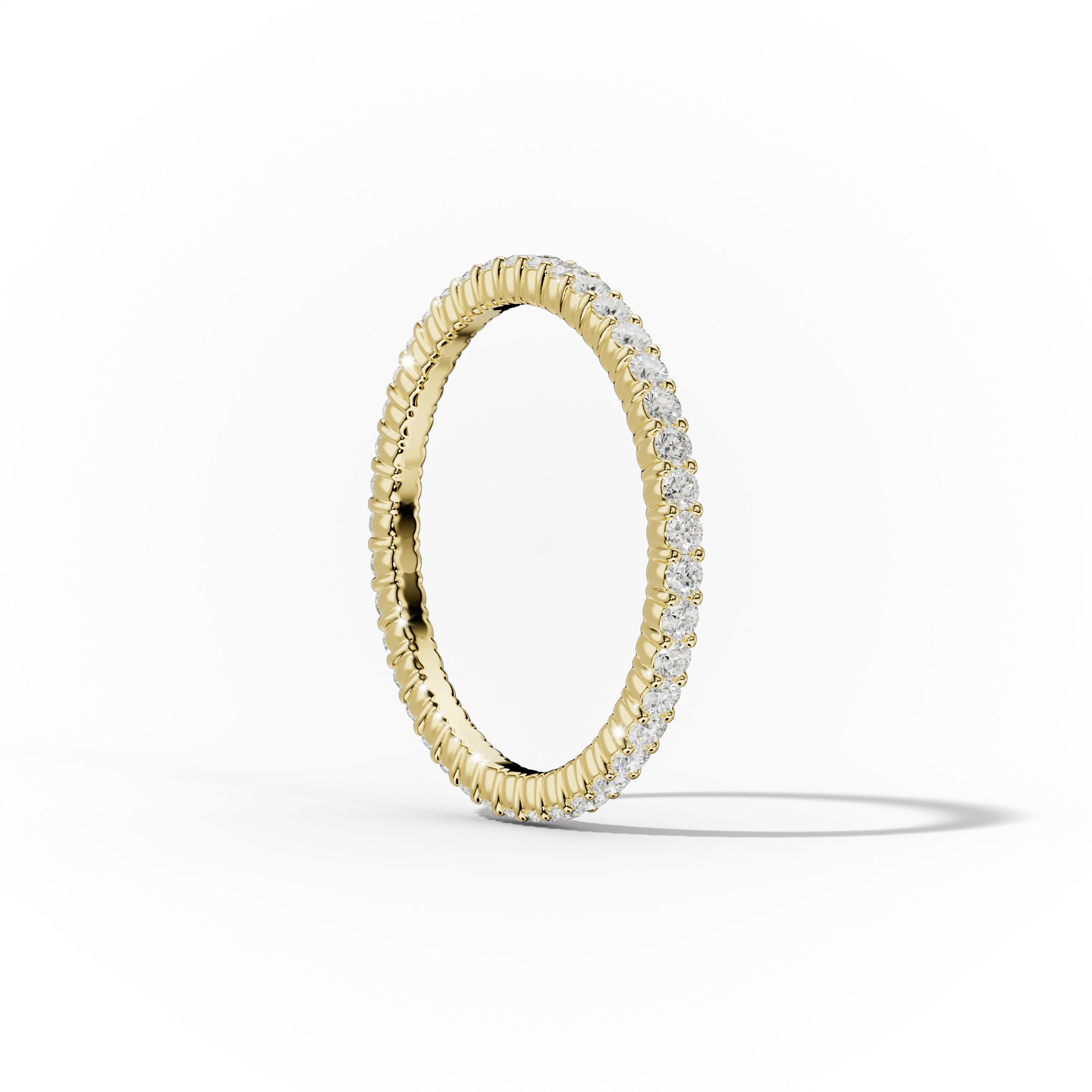 1/2 Carat Round Cut Diamond Classic Eternity Band Shared Prong