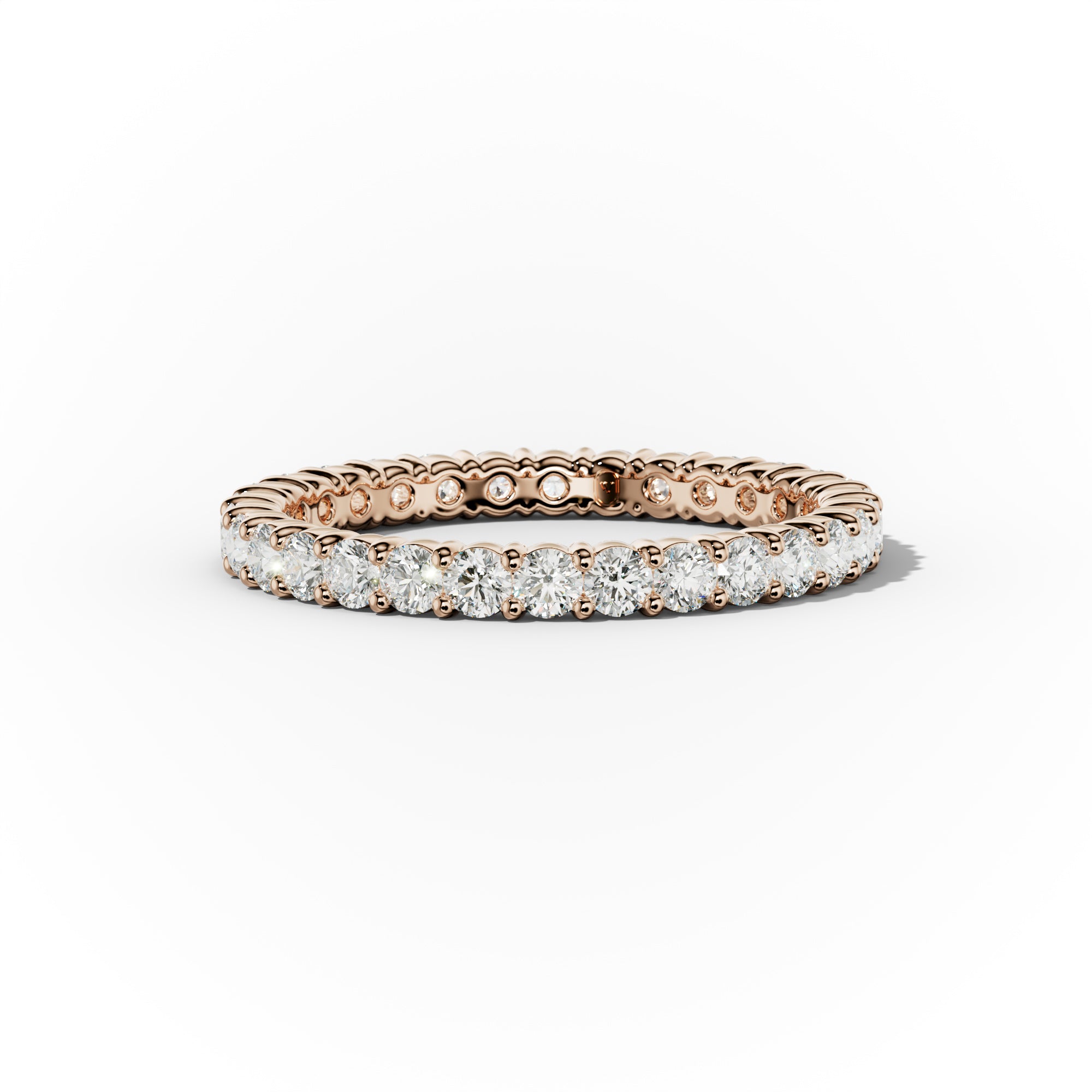 1.0 Carat Round Cut Diamond Classic Eternity Band Shared Prong