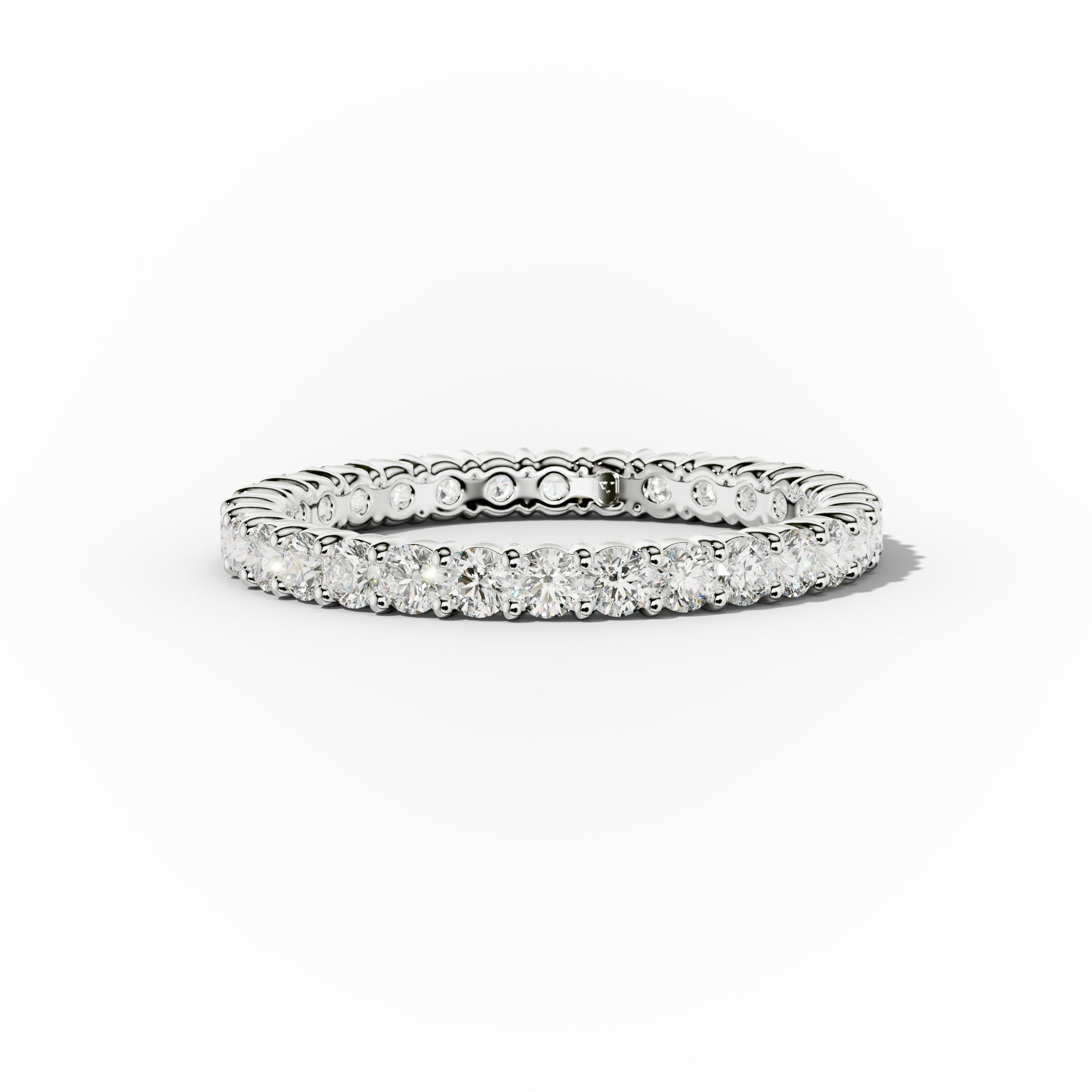 1.0 Carat Round Cut Diamond Classic Eternity Band Shared Prong