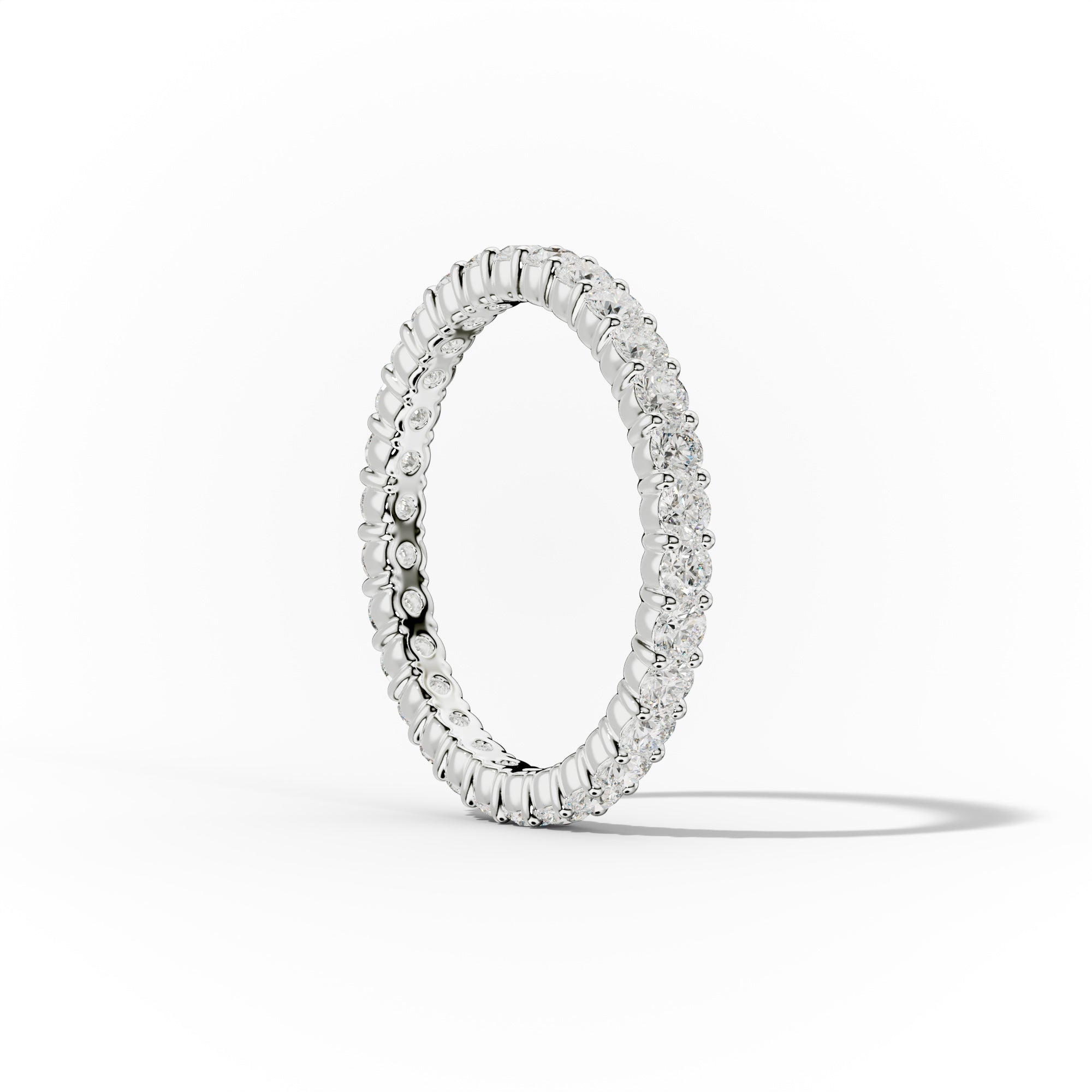 1.0 Carat Round Cut Diamond Classic Eternity Band Shared Prong