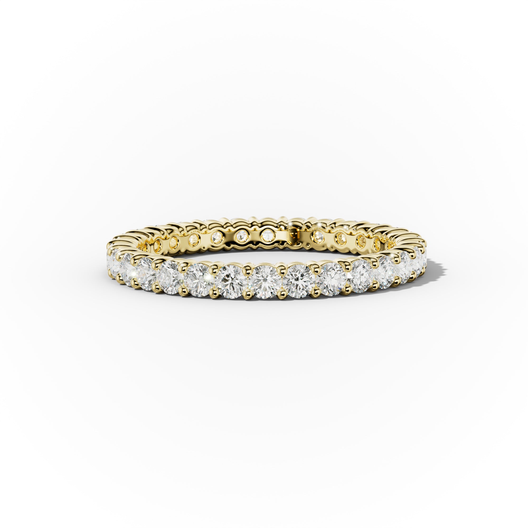 1.0 Carat Round Cut Diamond Classic Eternity Band Shared Prong
