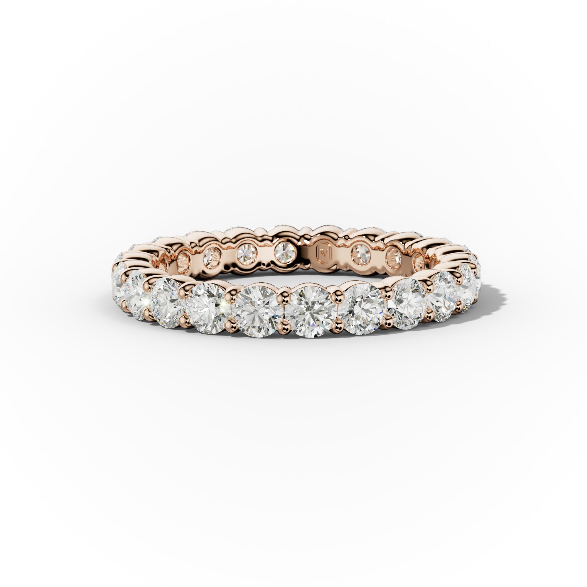 2.0 Carat Round Cut Diamond Classic Eternity Band Shared Prong