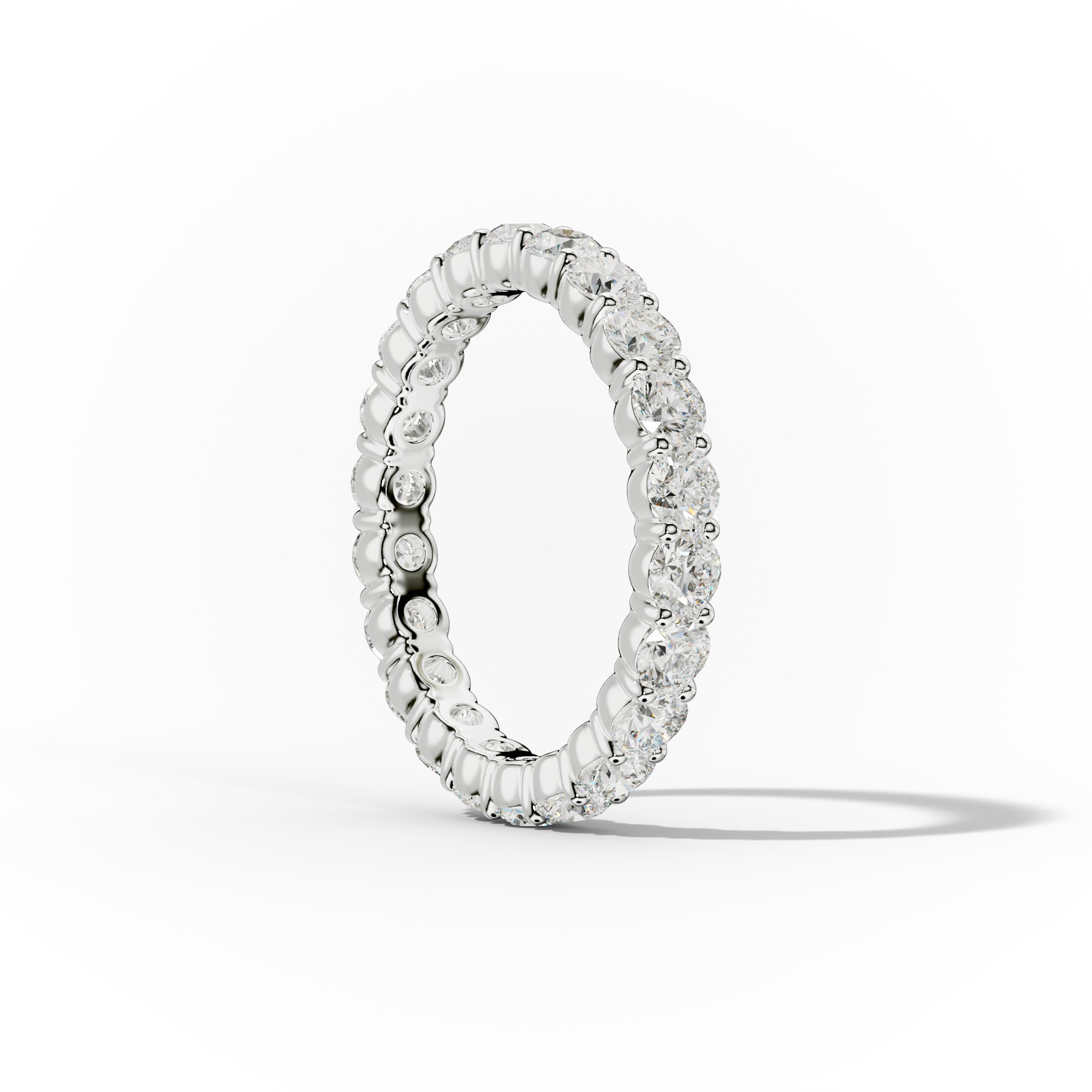 2.0 Carat Round Cut Diamond Classic Eternity Band Shared Prong