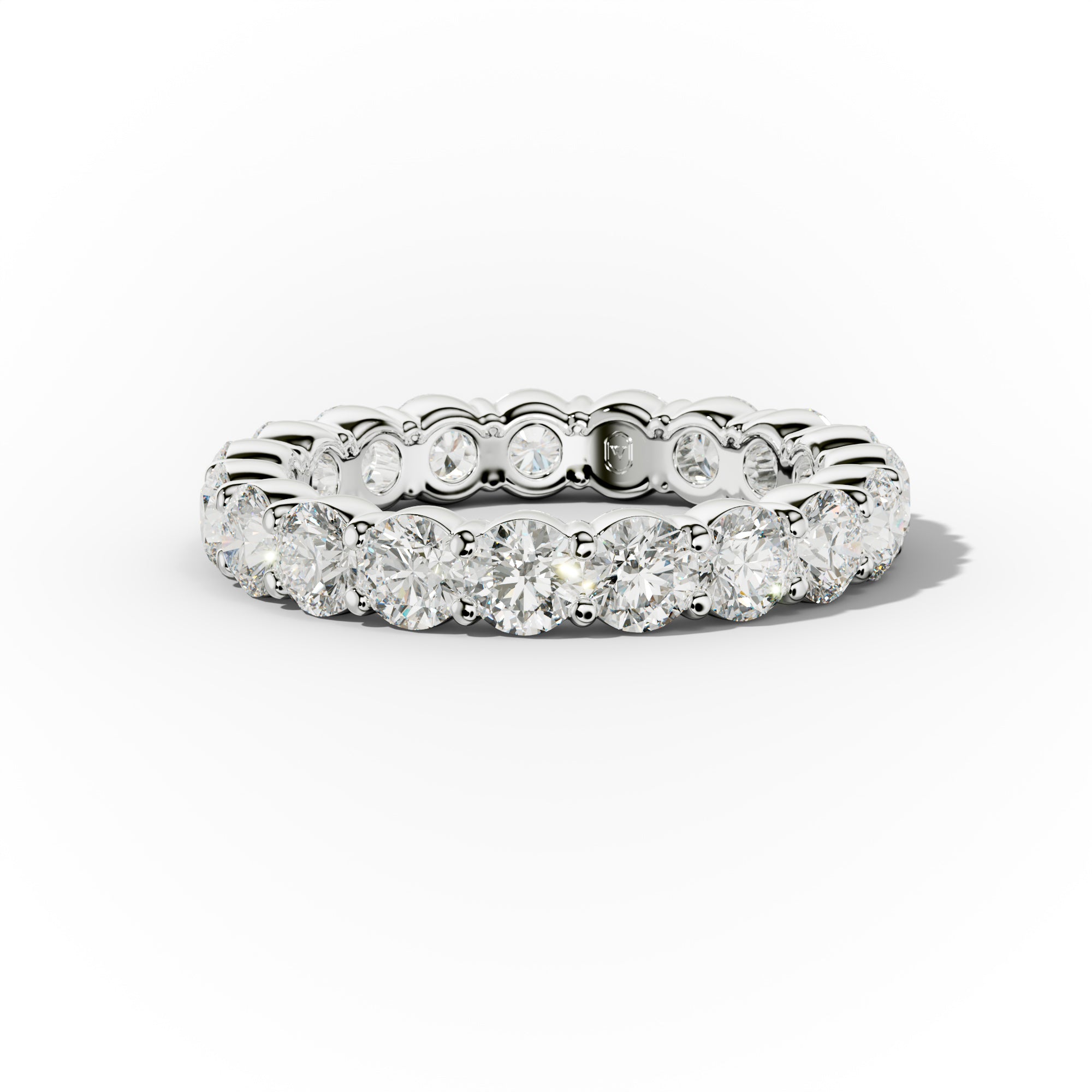 3.0 Carat Round Cut Diamond Classic Eternity Band Shared Prong