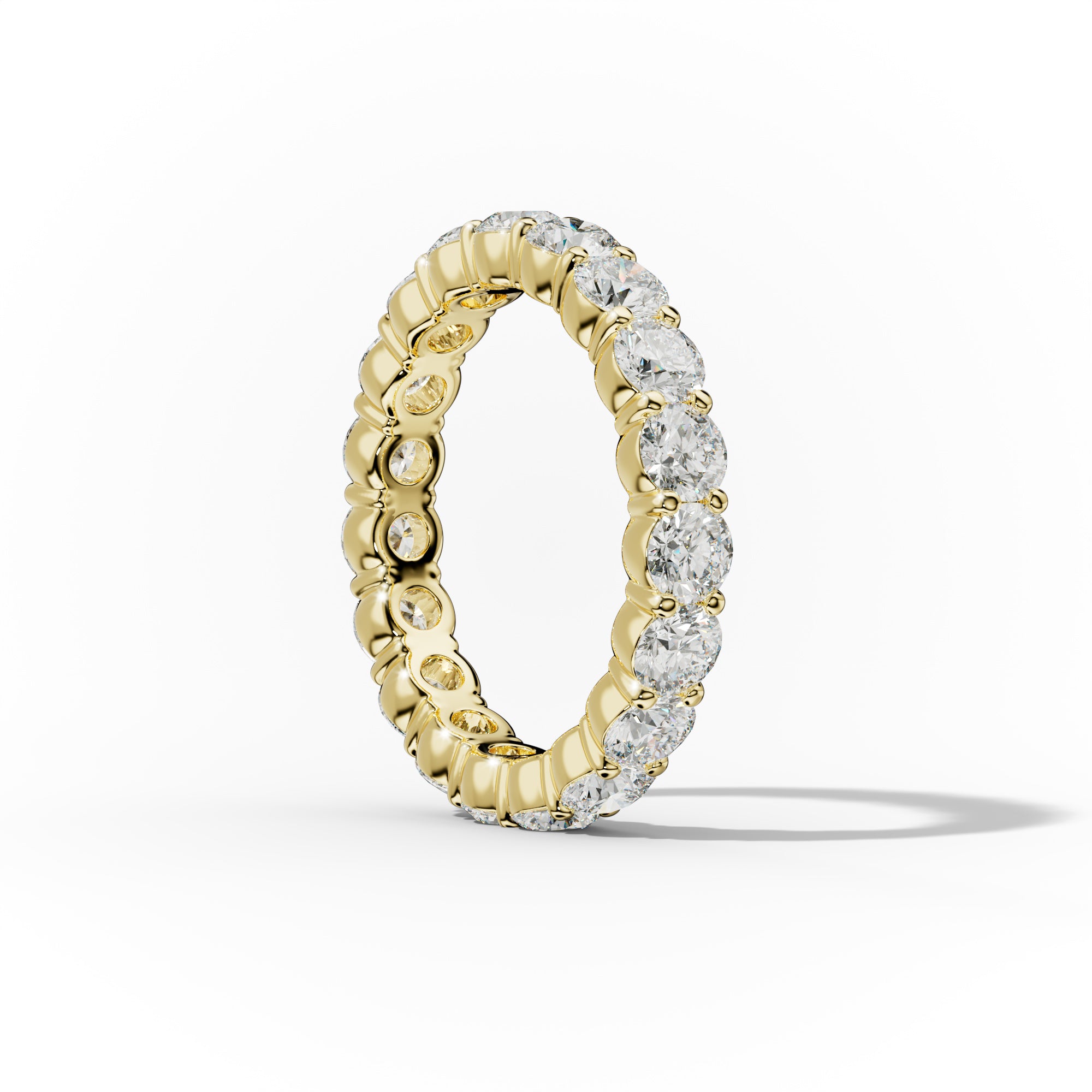 3.0 Carat Round Cut Diamond Classic Eternity Band Shared Prong
