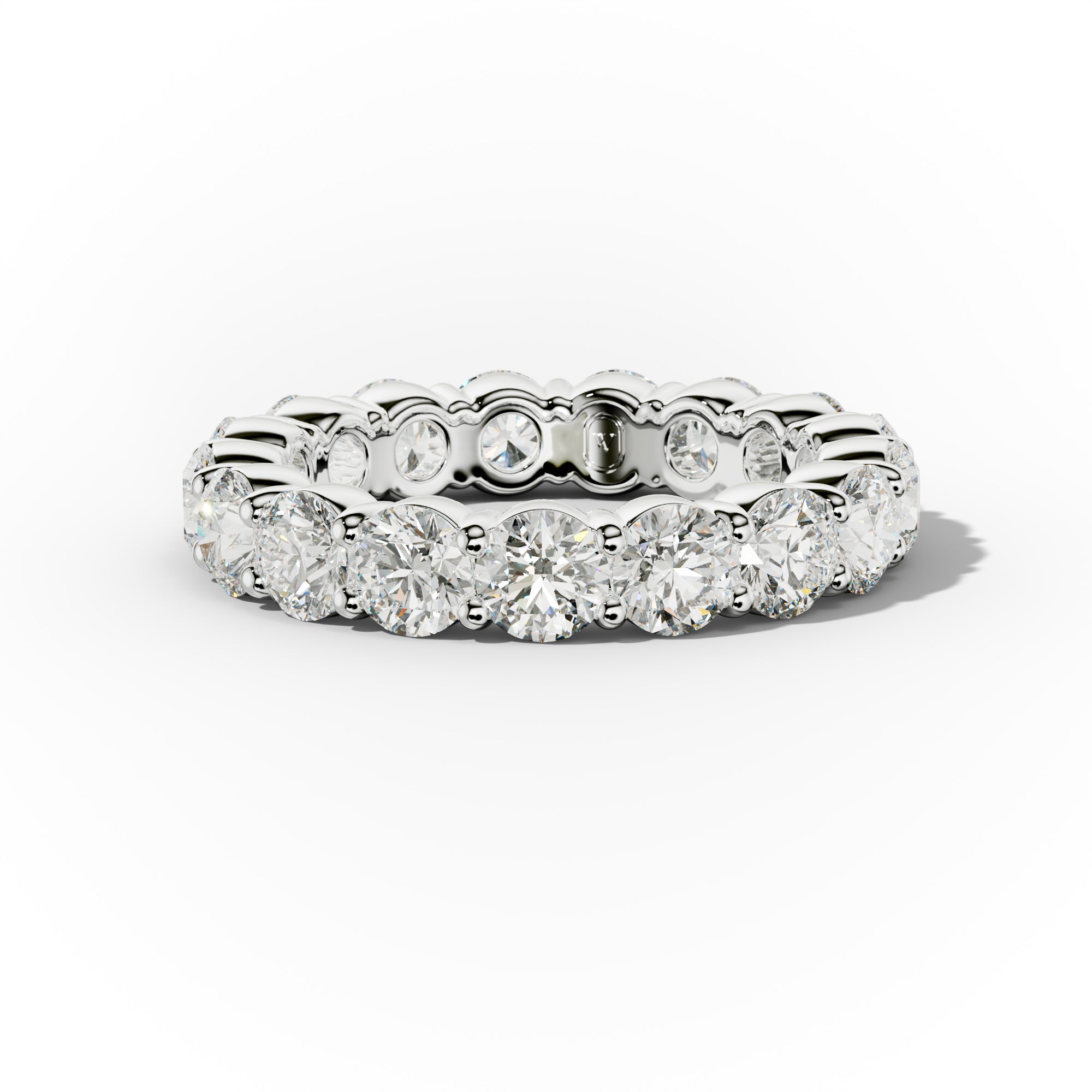 4.0 Carat Round Cut Diamond Classic Eternity Band Shared Prong