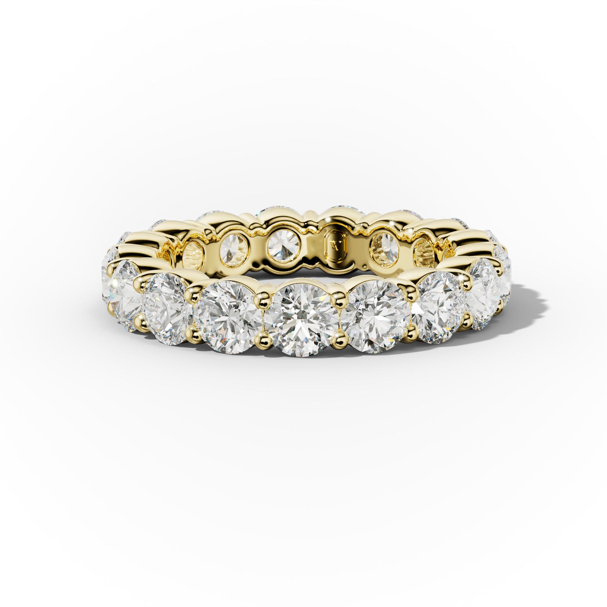 4.0 Carat Round Cut Diamond Classic Eternity Band Shared Prong