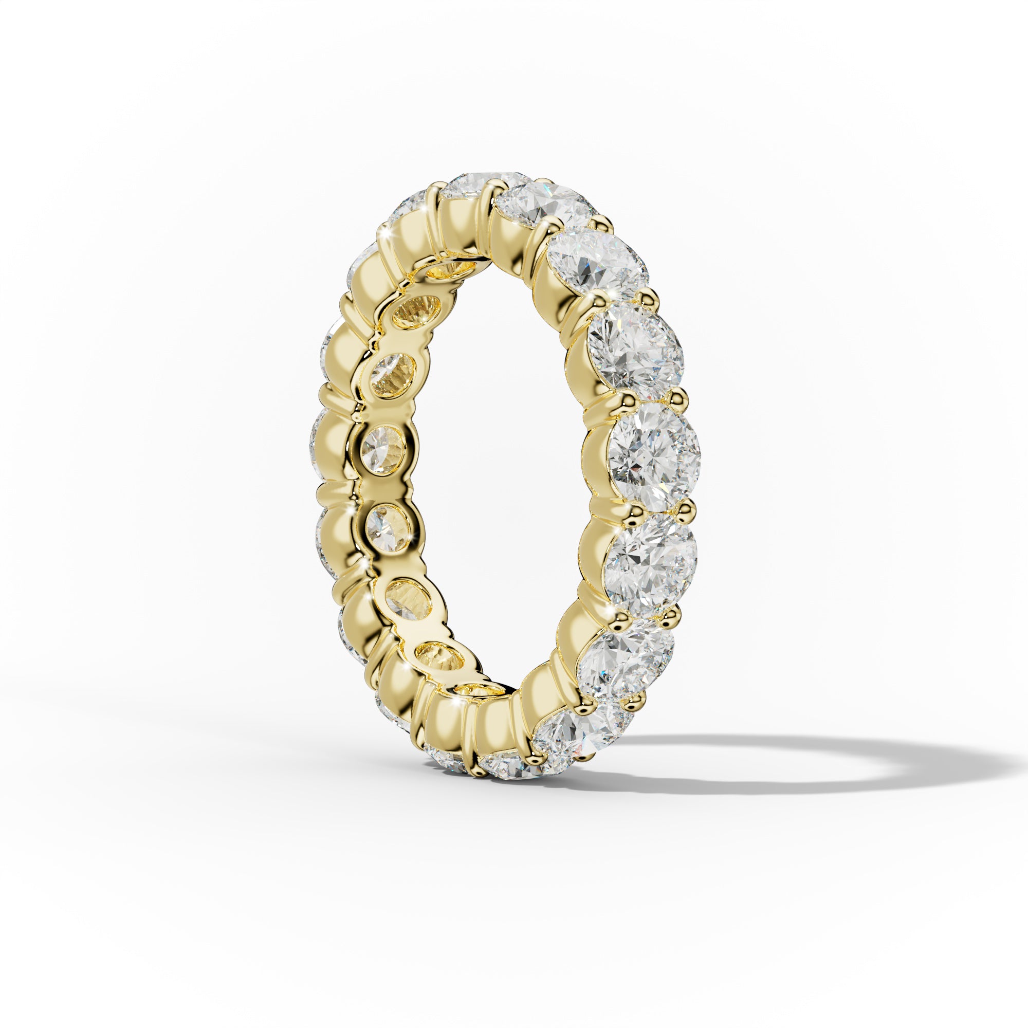 4.0 Carat Round Cut Diamond Classic Eternity Band Shared Prong