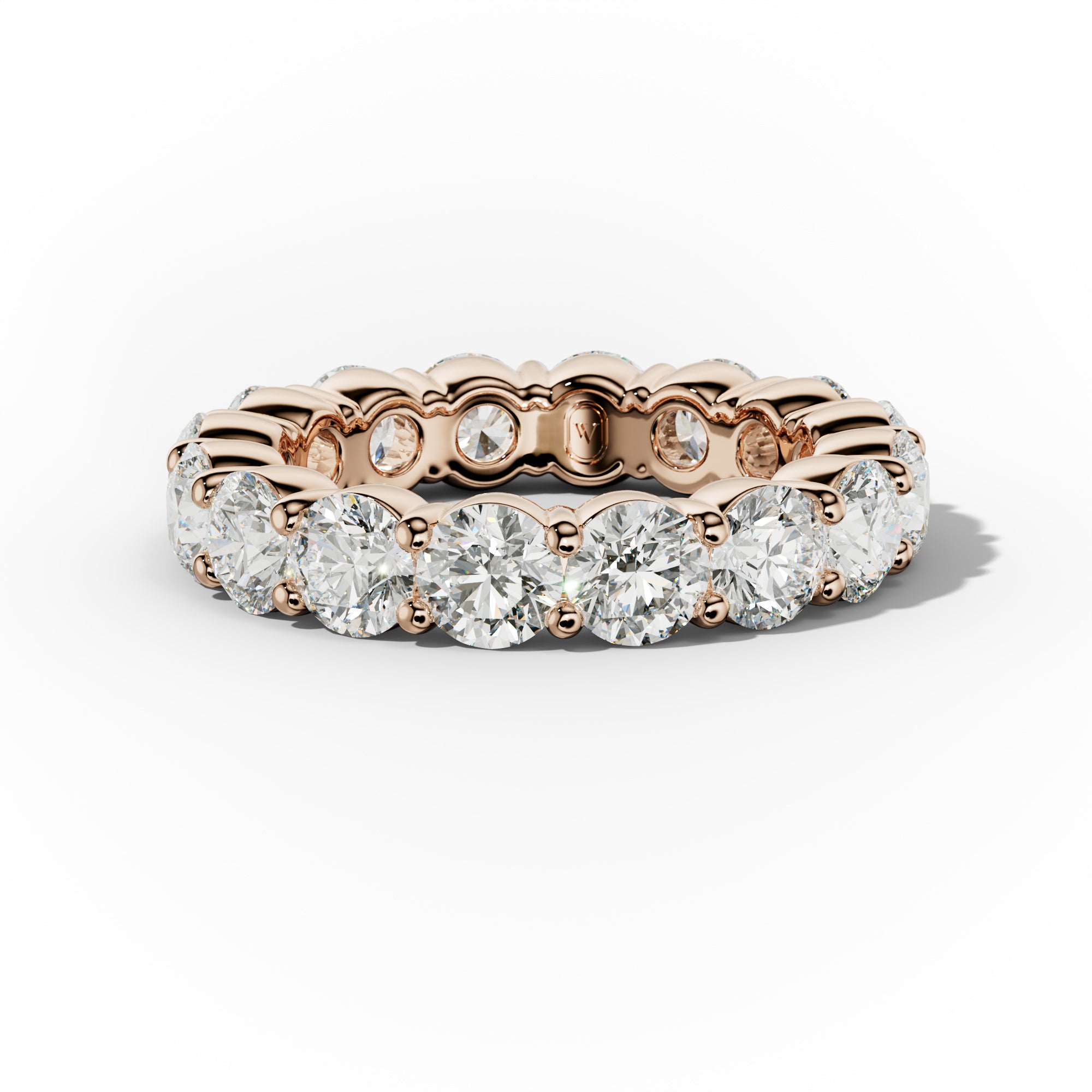 5.0 Carat Round Cut Diamond Classic Eternity Band Shared Prong