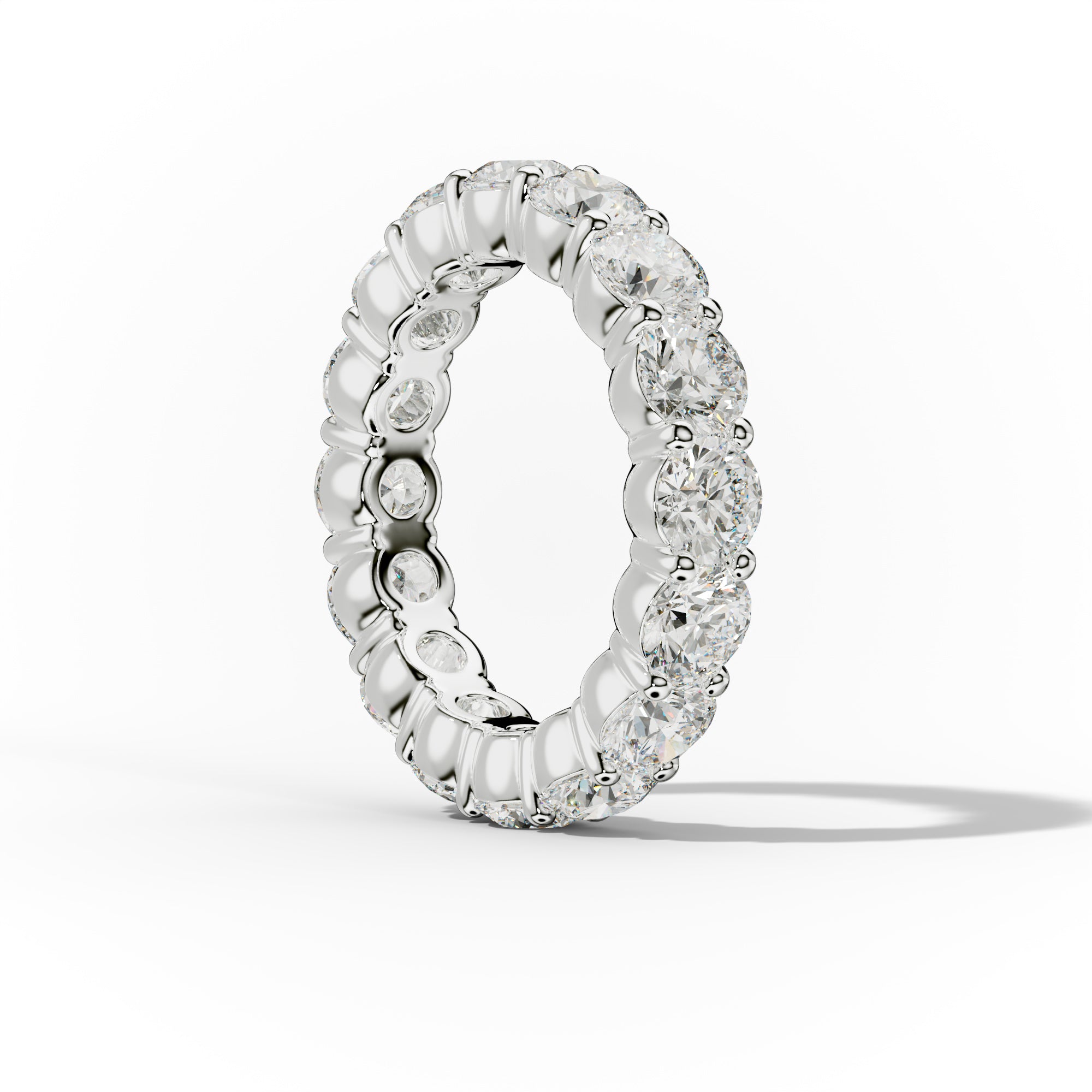 5.0 Carat Round Cut Diamond Classic Eternity Band Shared Prong