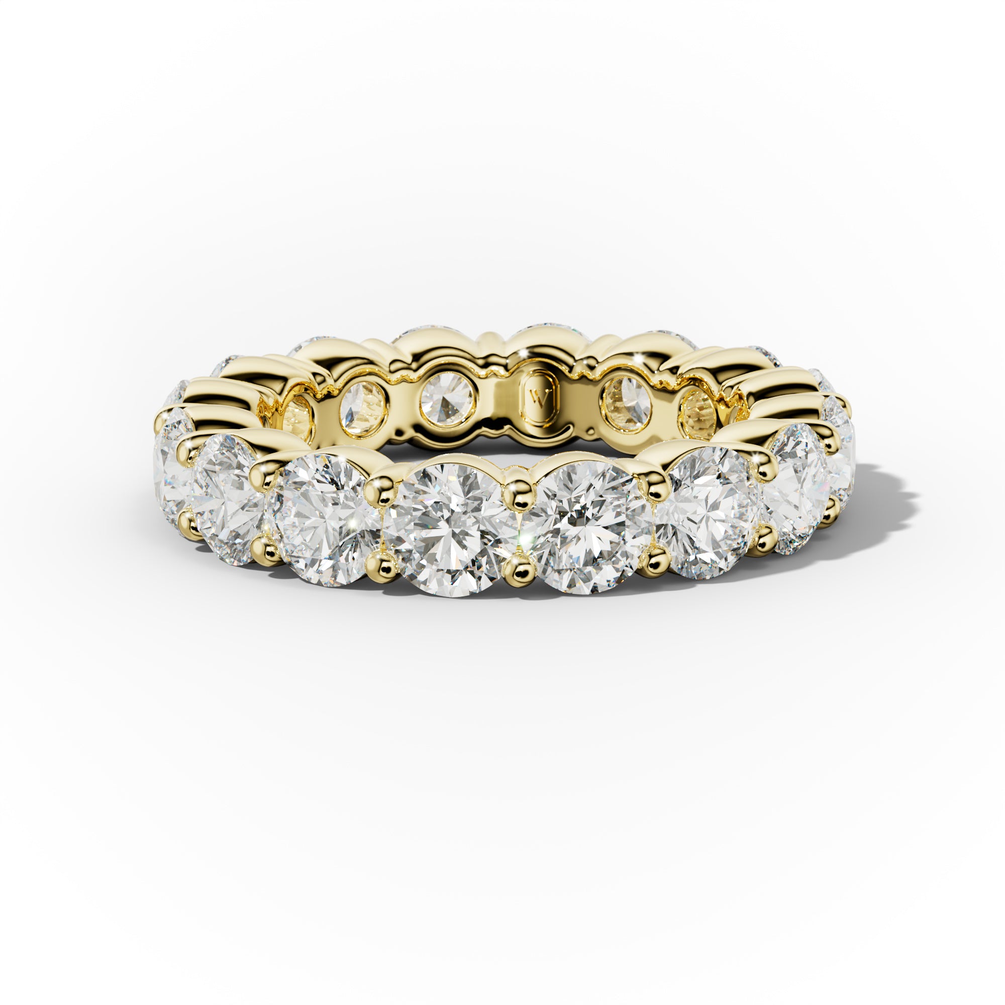 5.0 Carat Round Cut Diamond Classic Eternity Band Shared Prong