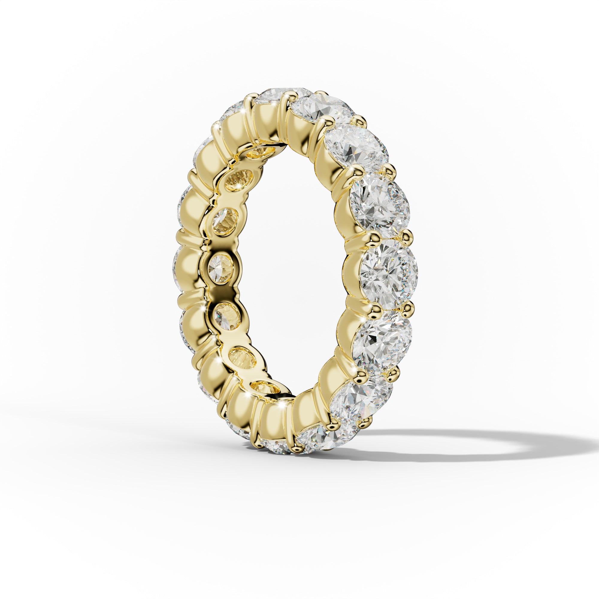 5.0 Carat Round Cut Diamond Classic Eternity Band Shared Prong