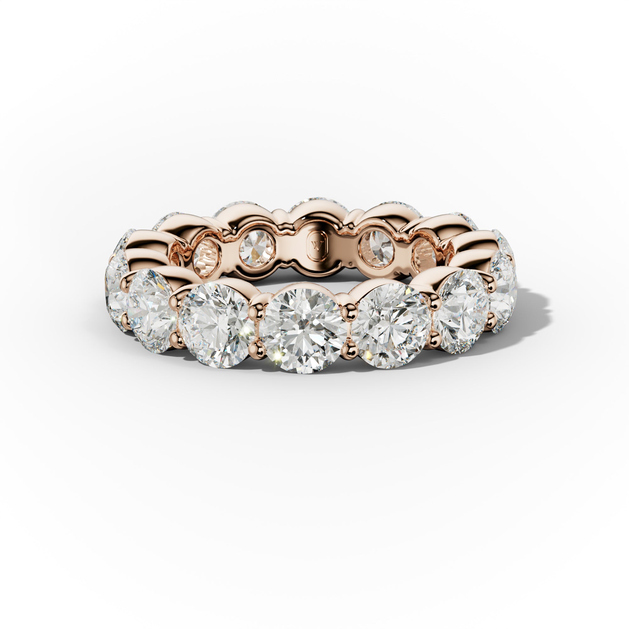 6.0 Carat Round Cut Diamond Classic Eternity Band Shared Prong