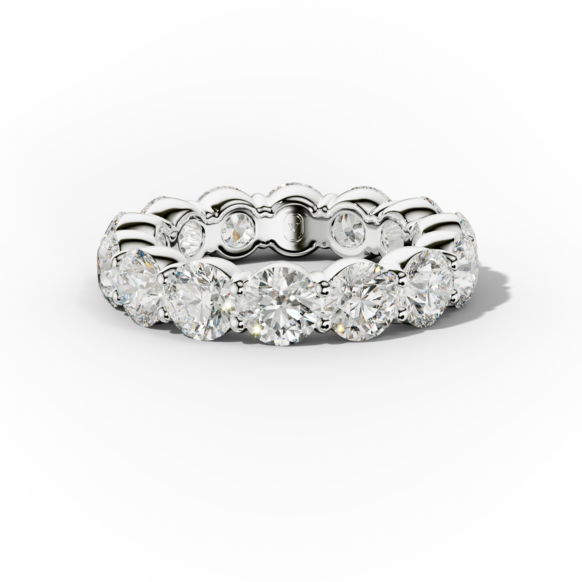6.0 Carat Round Cut Diamond Classic Eternity Band Shared Prong