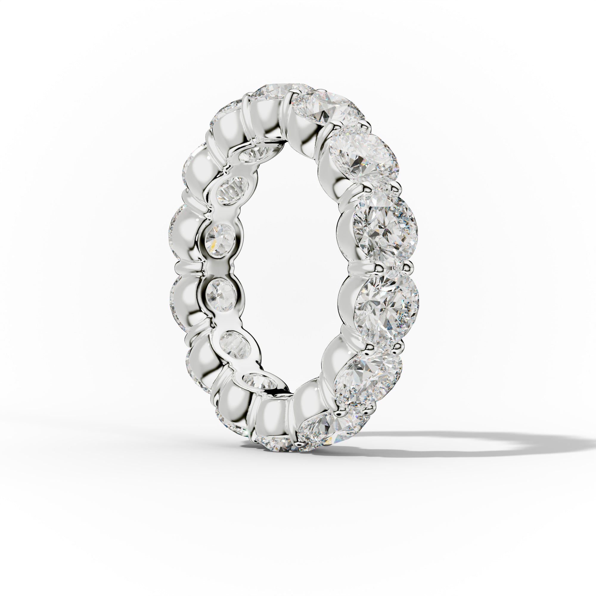 6.0 Carat Round Cut Diamond Classic Eternity Band Shared Prong