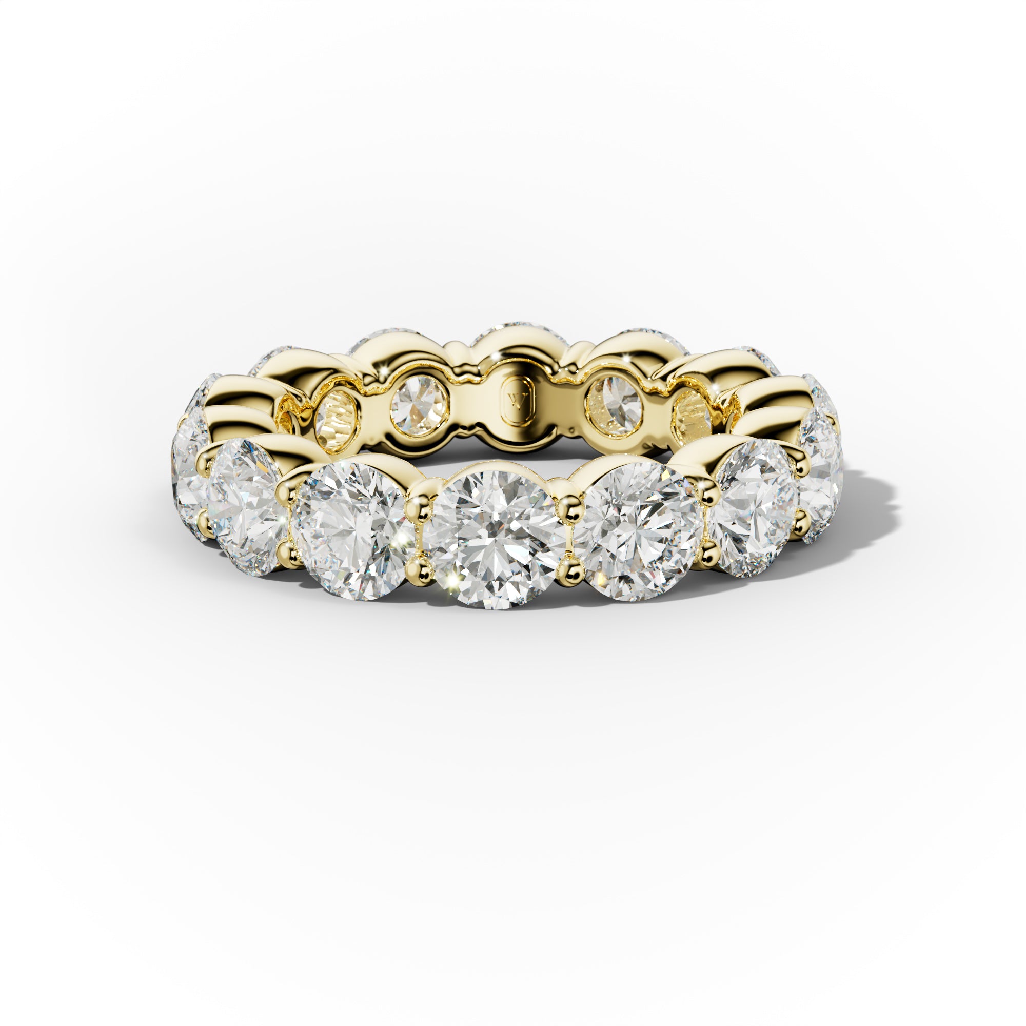 6.0 Carat Round Cut Diamond Classic Eternity Band Shared Prong