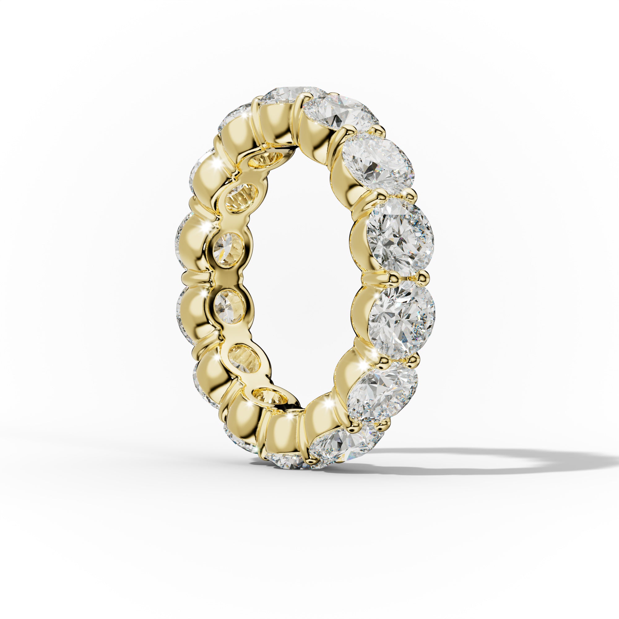 6.0 Carat Round Cut Diamond Classic Eternity Band Shared Prong