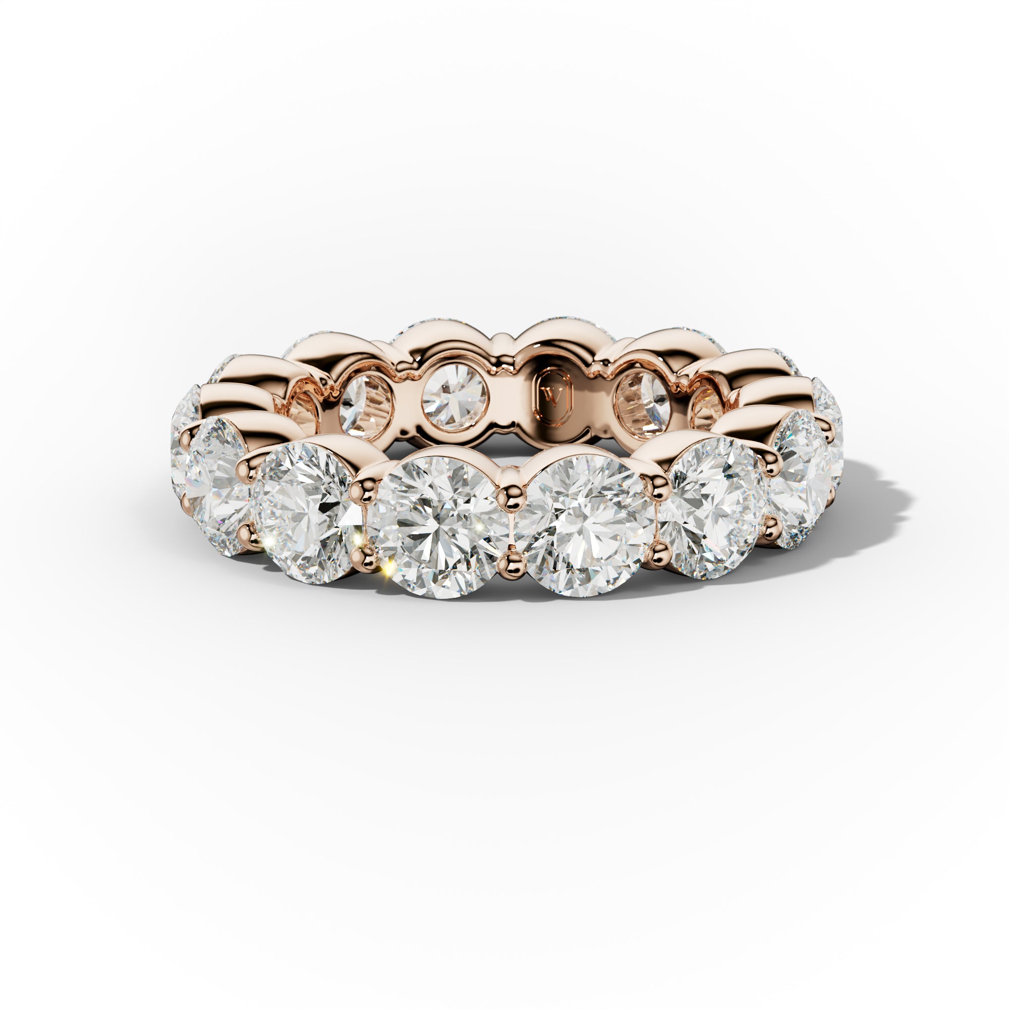 7.0 Carat Round Diamond Classic Eternity Band Shared Prong