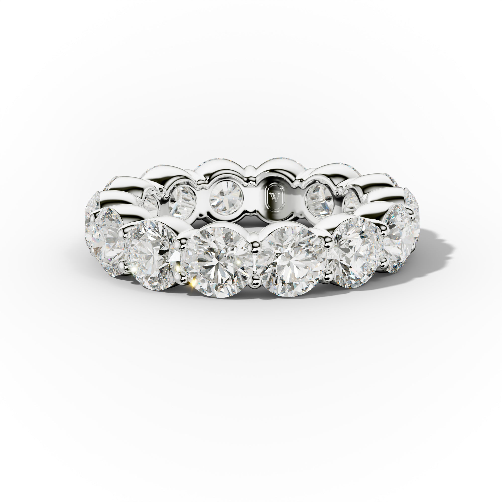 7.0 Carat Round Diamond Classic Eternity Band Shared Prong