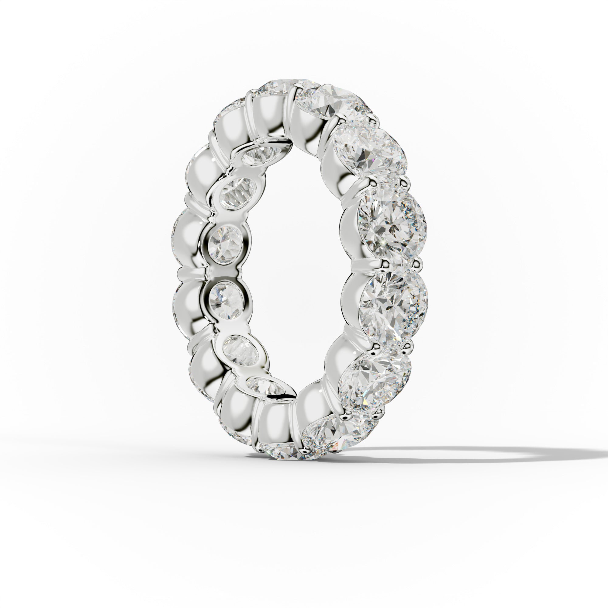 7.0 Carat Round Diamond Classic Eternity Band Shared Prong