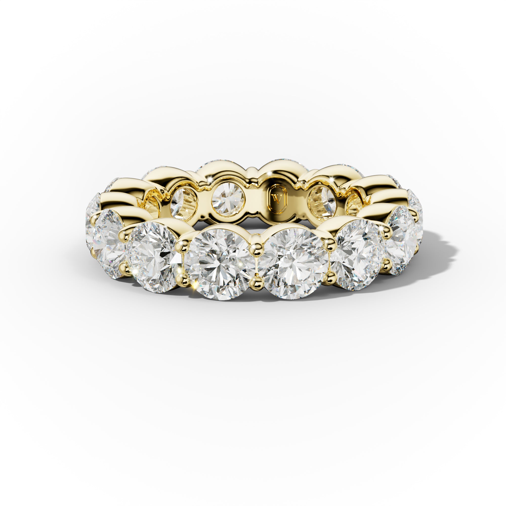 7.0 Carat Round Diamond Classic Eternity Band Shared Prong